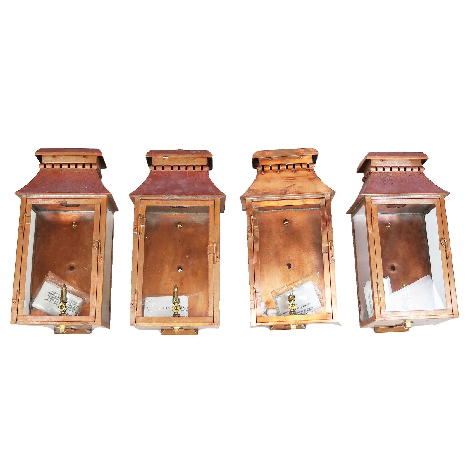 Set of Four Copper Wall-Mounted Lanterns (1 of 12)