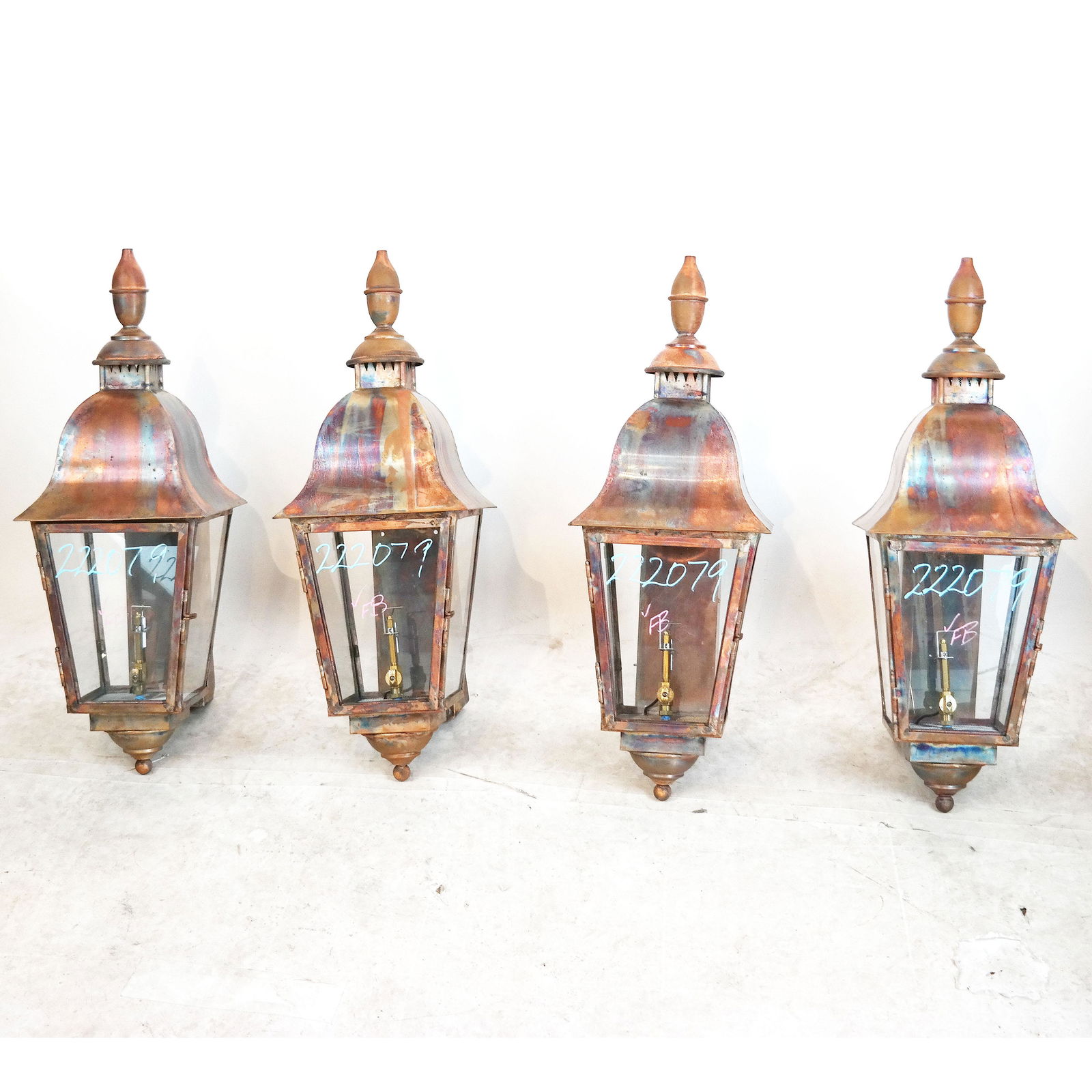 Set of Four Copper Wall-Mounted Lanterns (1 of 11)