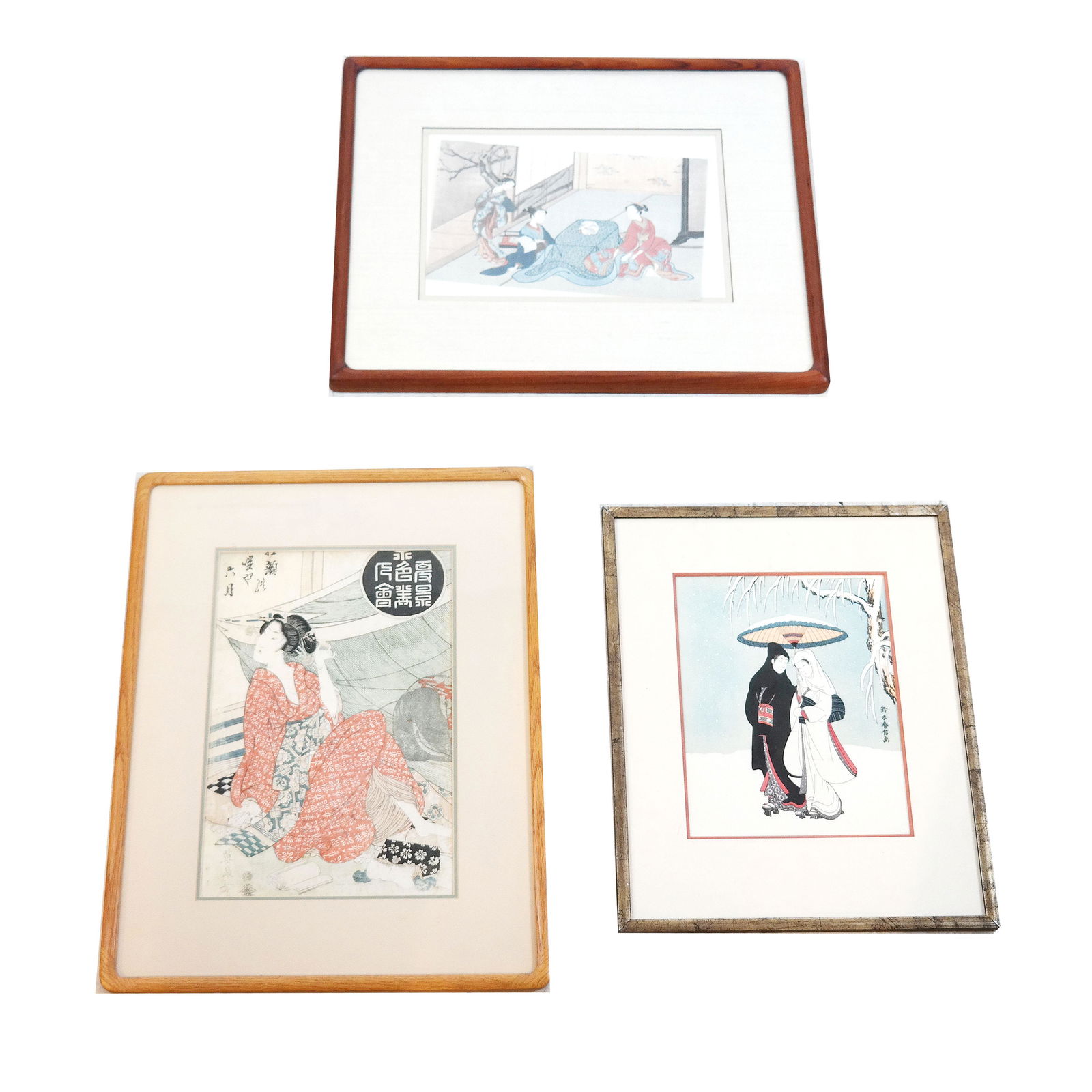 Three Japanese Woodblock Prints (1 of 8)
