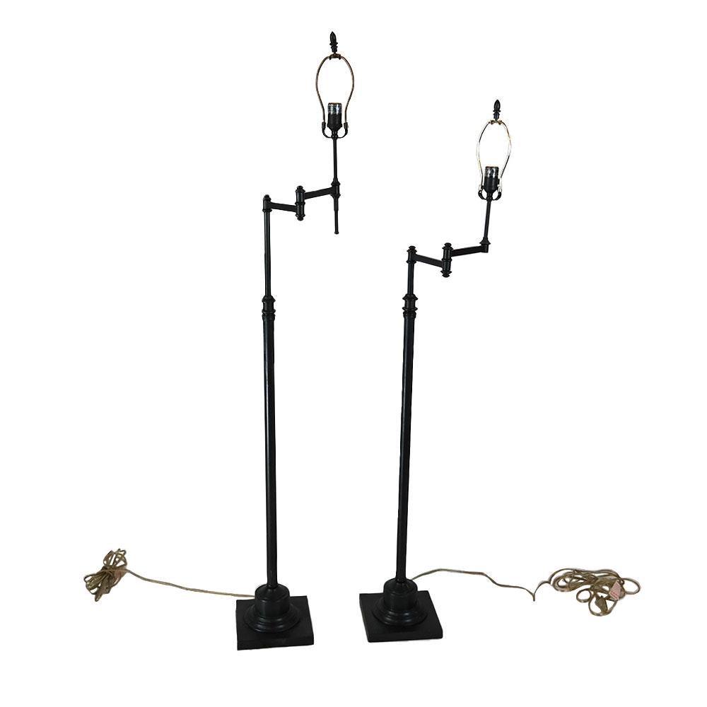 Pair Regency-Style Bronze Floor Lamps (1 of 5)