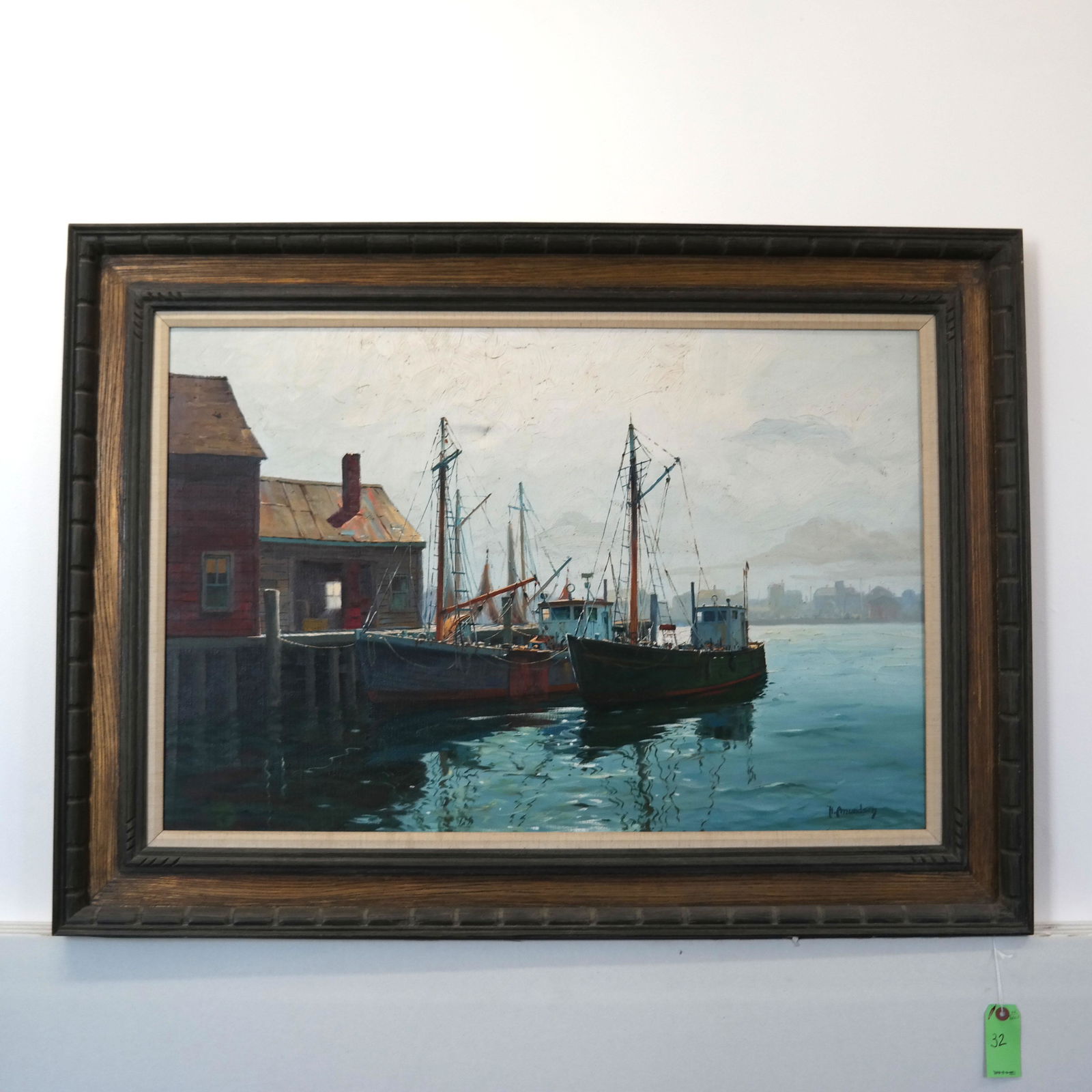 H. AMUNDSEN: Dock Scene - Painting (1 of 6)
