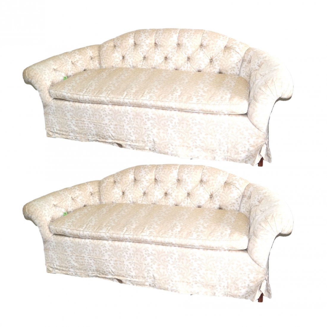 Pair Modern Button Tufted Sofas (1 of 8)