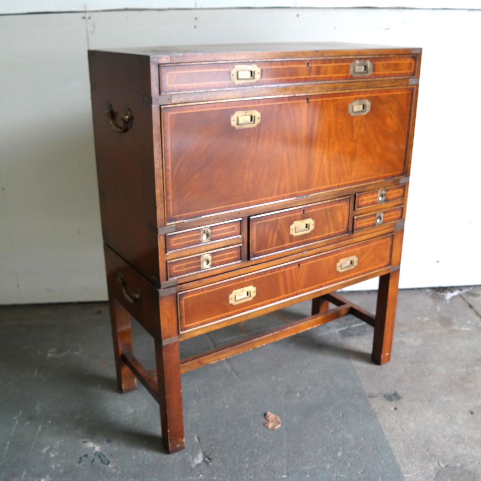 19th C. Two-Part Campaign Desk (1 of 10)