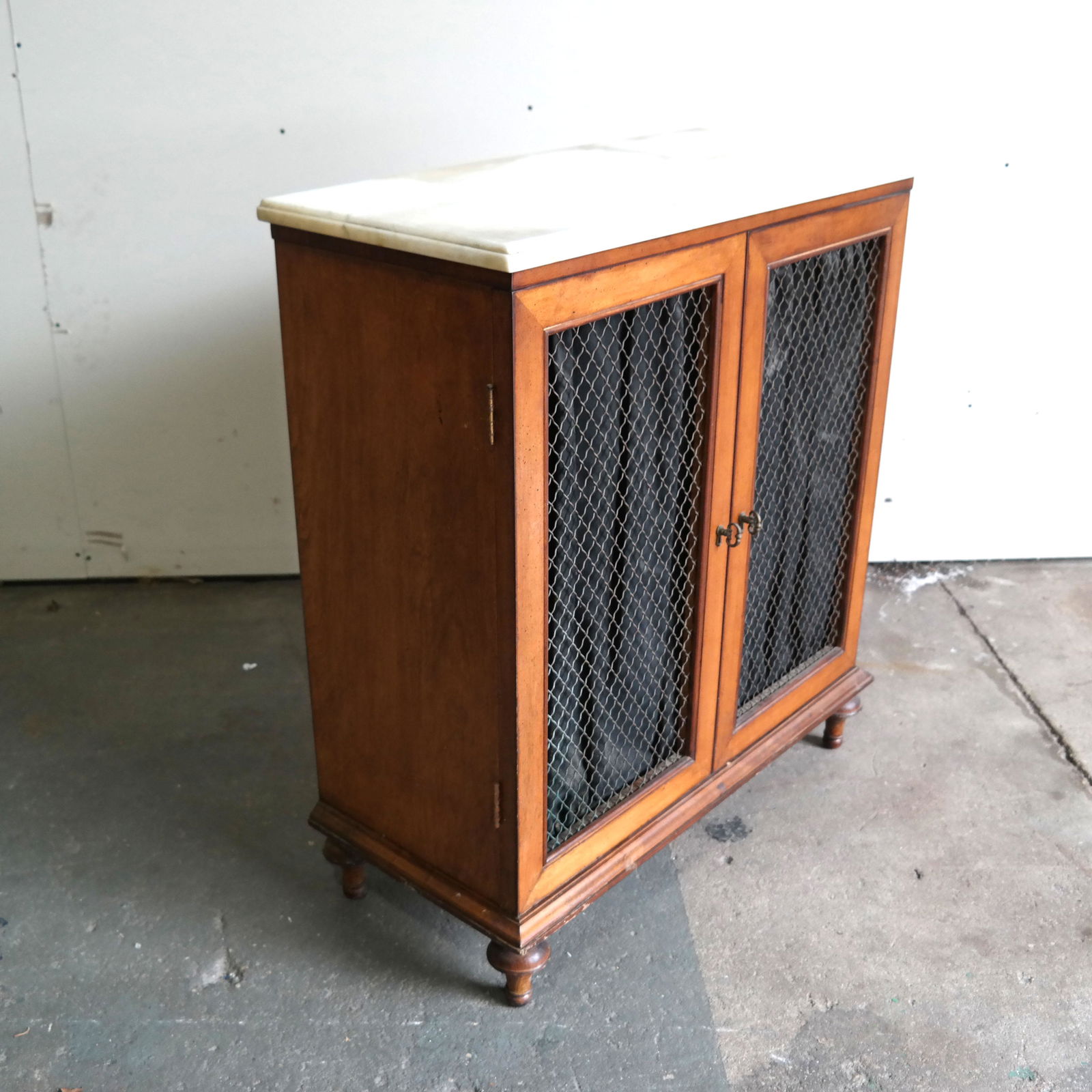 Small French Marble Top Cabinet (1 of 6)