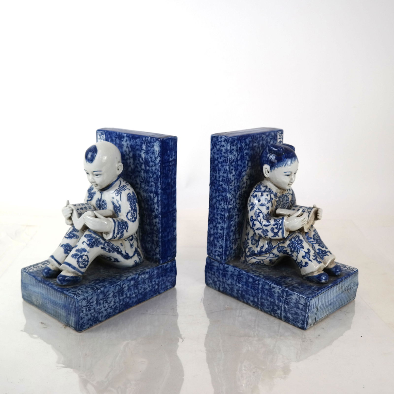 Pair Chinese Porcelain Bookends (1 of 5)