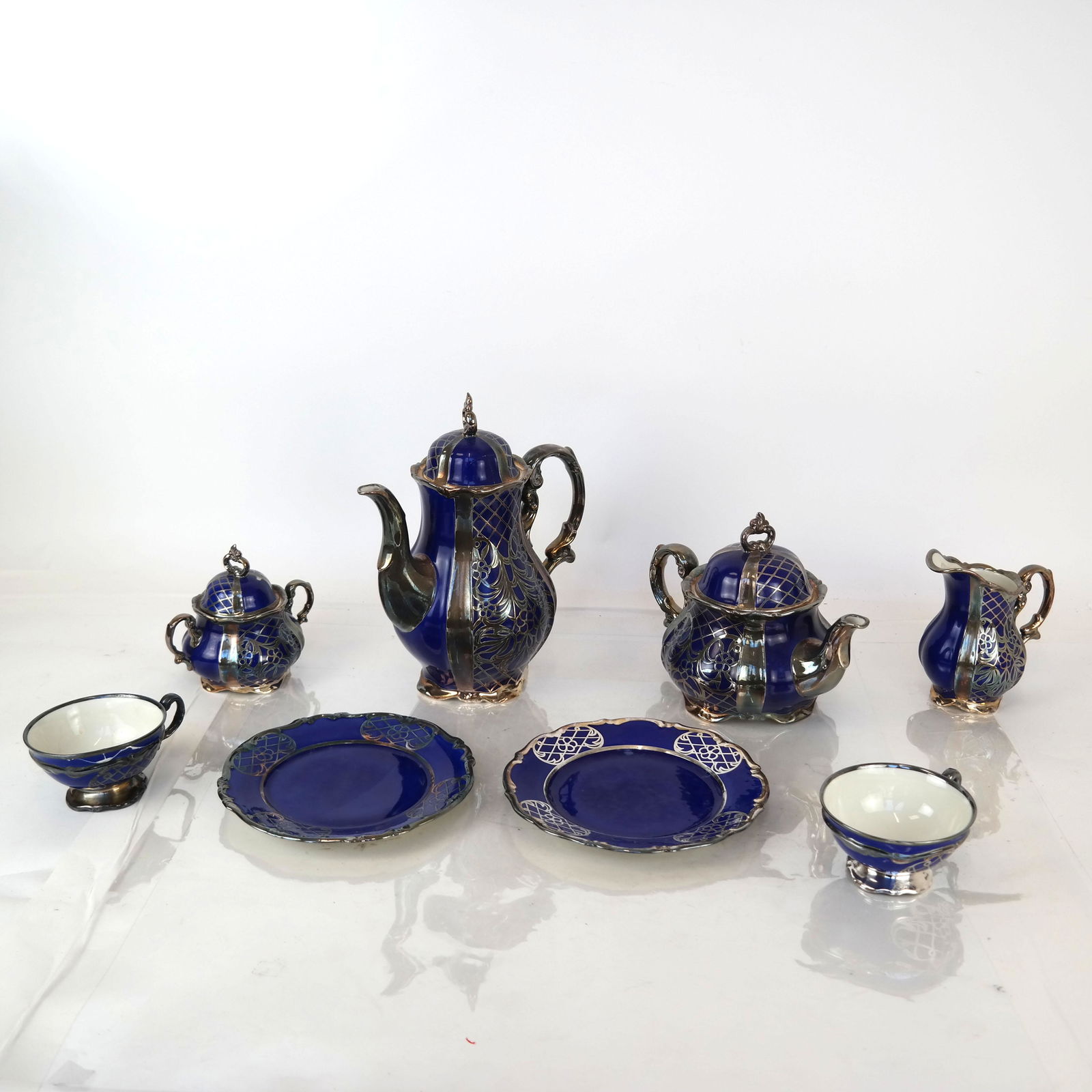 8-Piece Silver Overlay Tea Set (1 of 9)