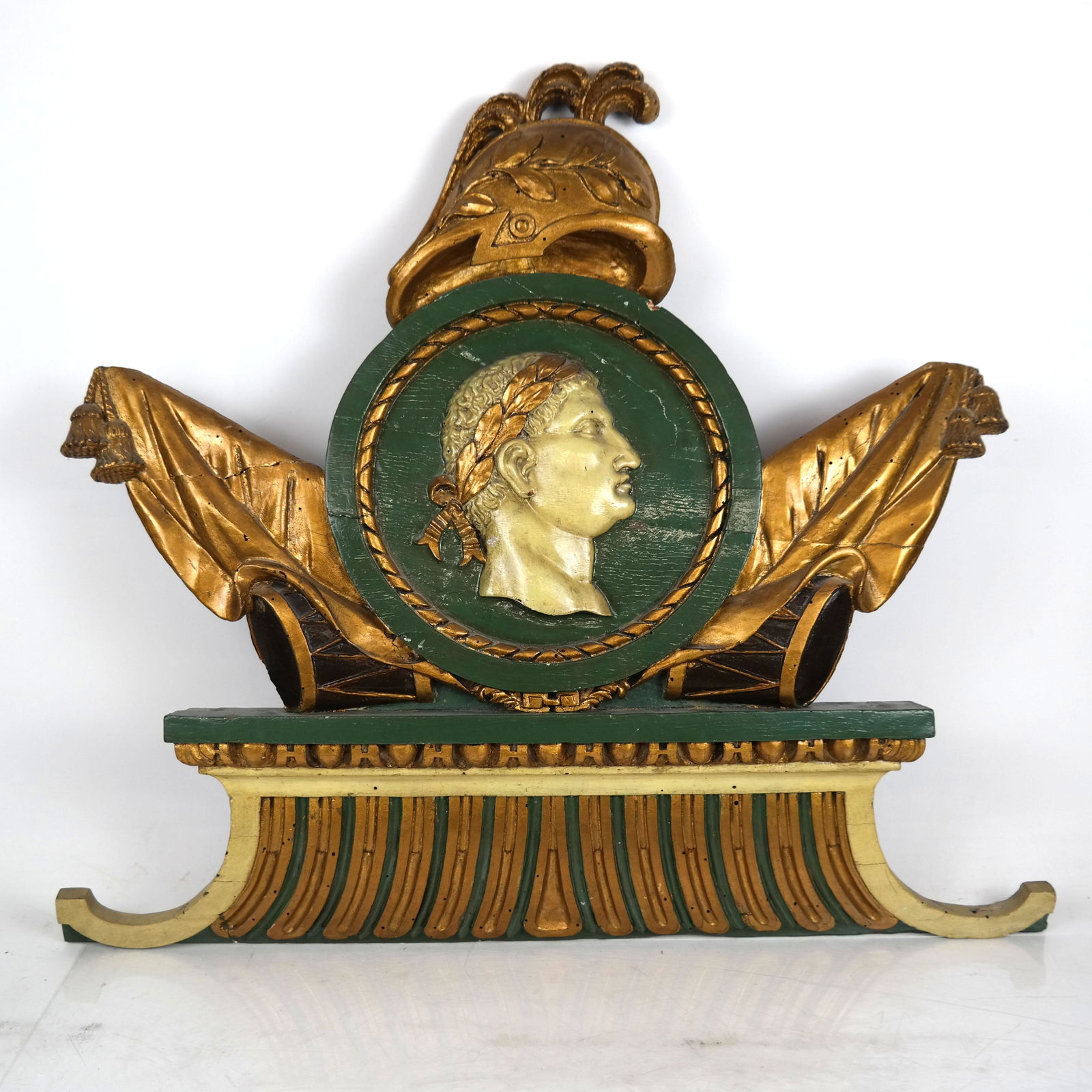 Antique Carved Wood Medallion Plaque (1 of 11)