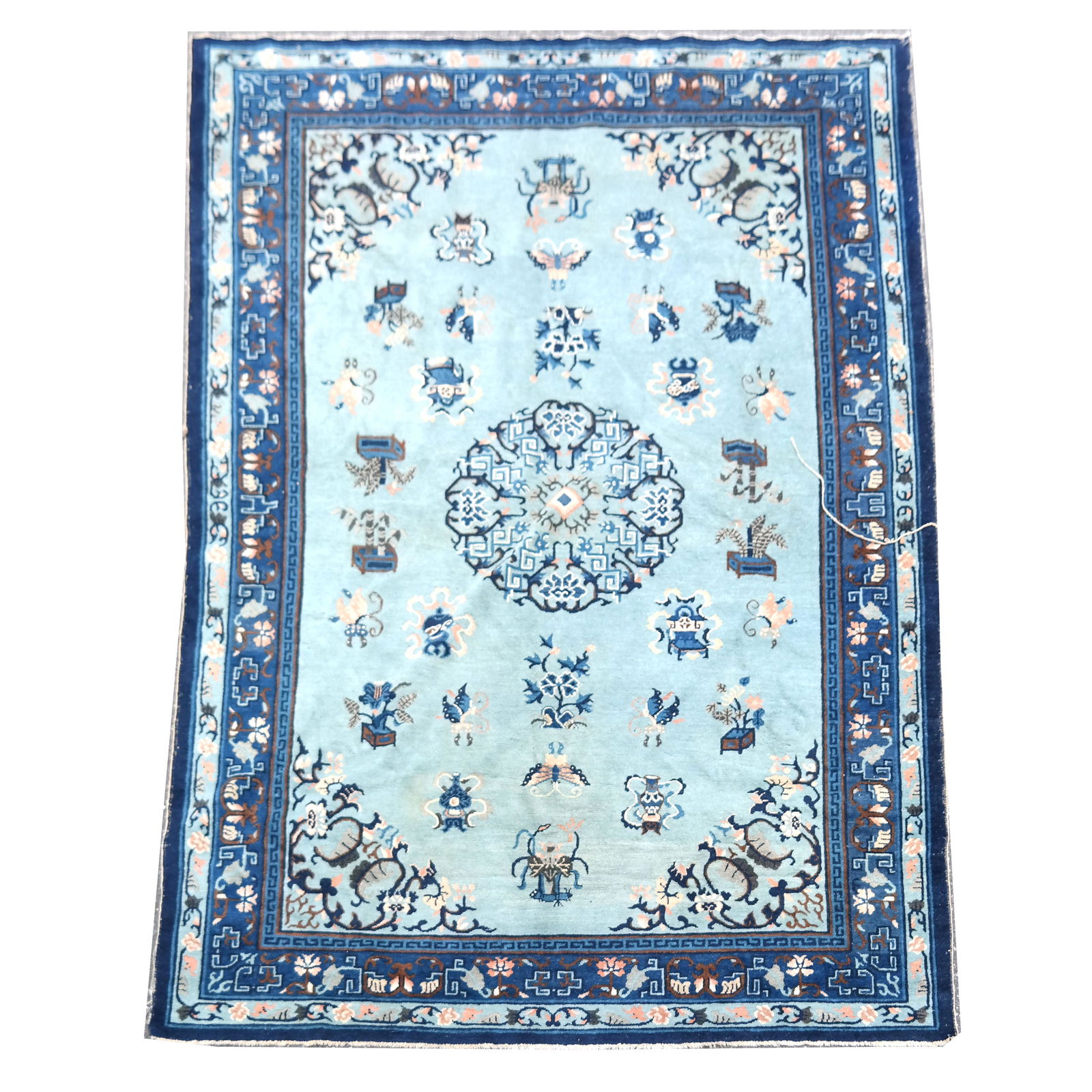 Chinese Deep Blue and Pale Blue Rug (1 of 10)