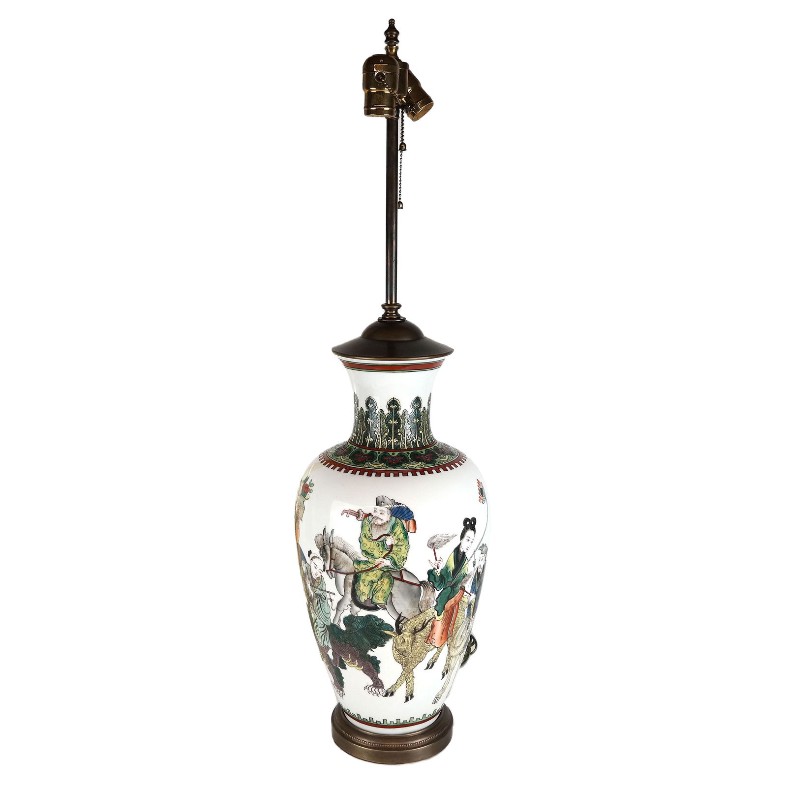 Chinese Porcelain and Enamel Lamp (1 of 7)