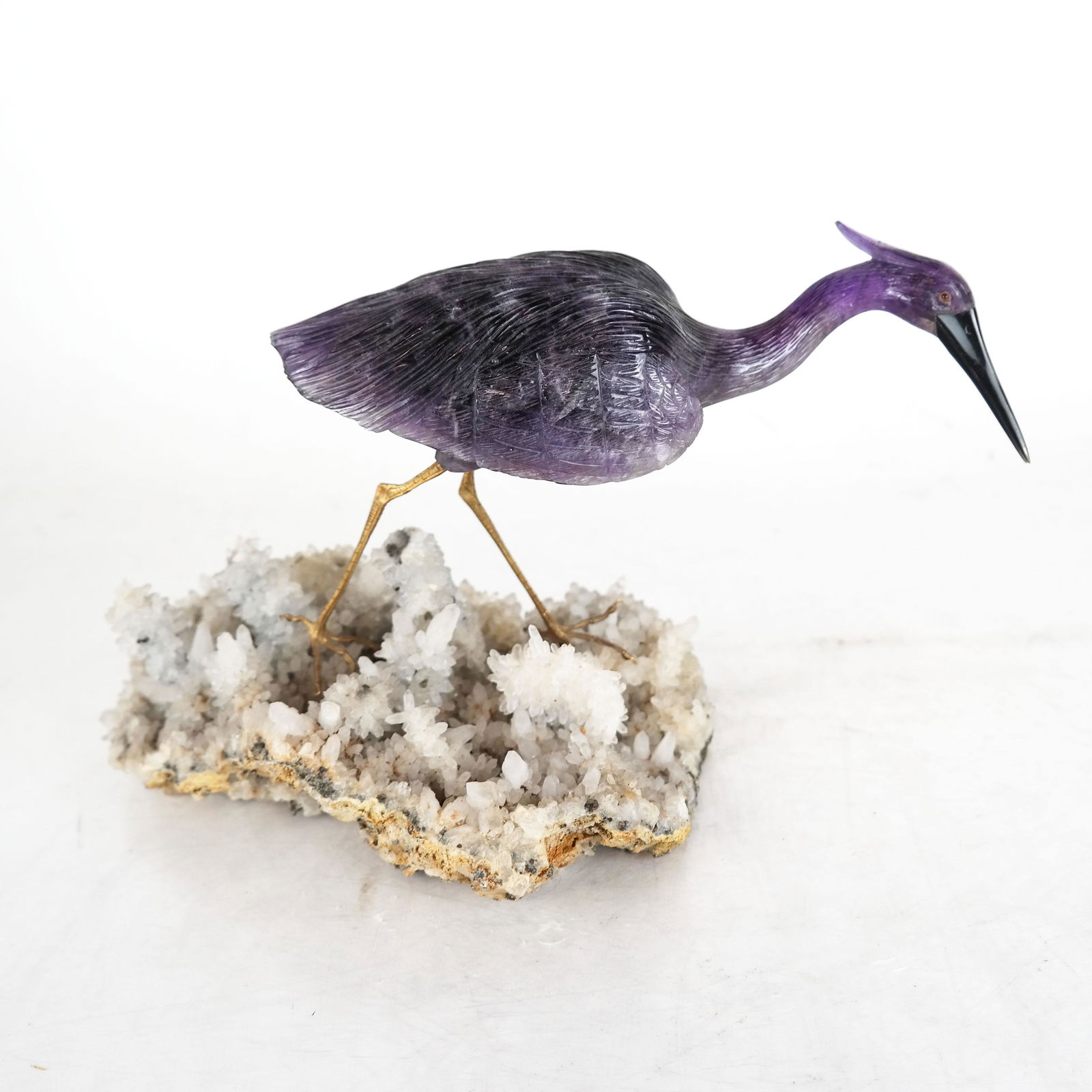 Quartz & Amethyst Crane Sculpture (1 of 8)