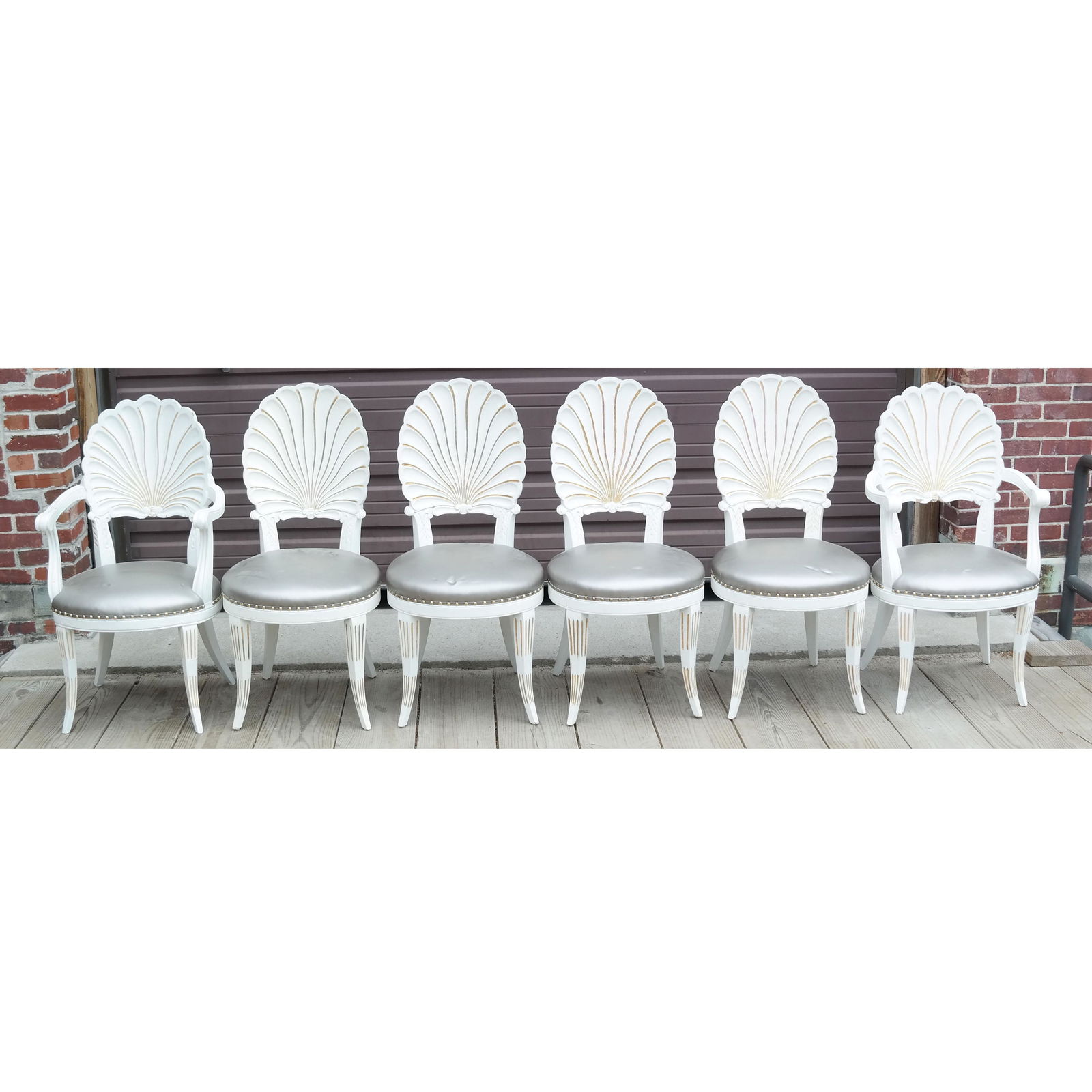 Set of 6 Andre Groult-Manner Shell Chairs (1 of 9)