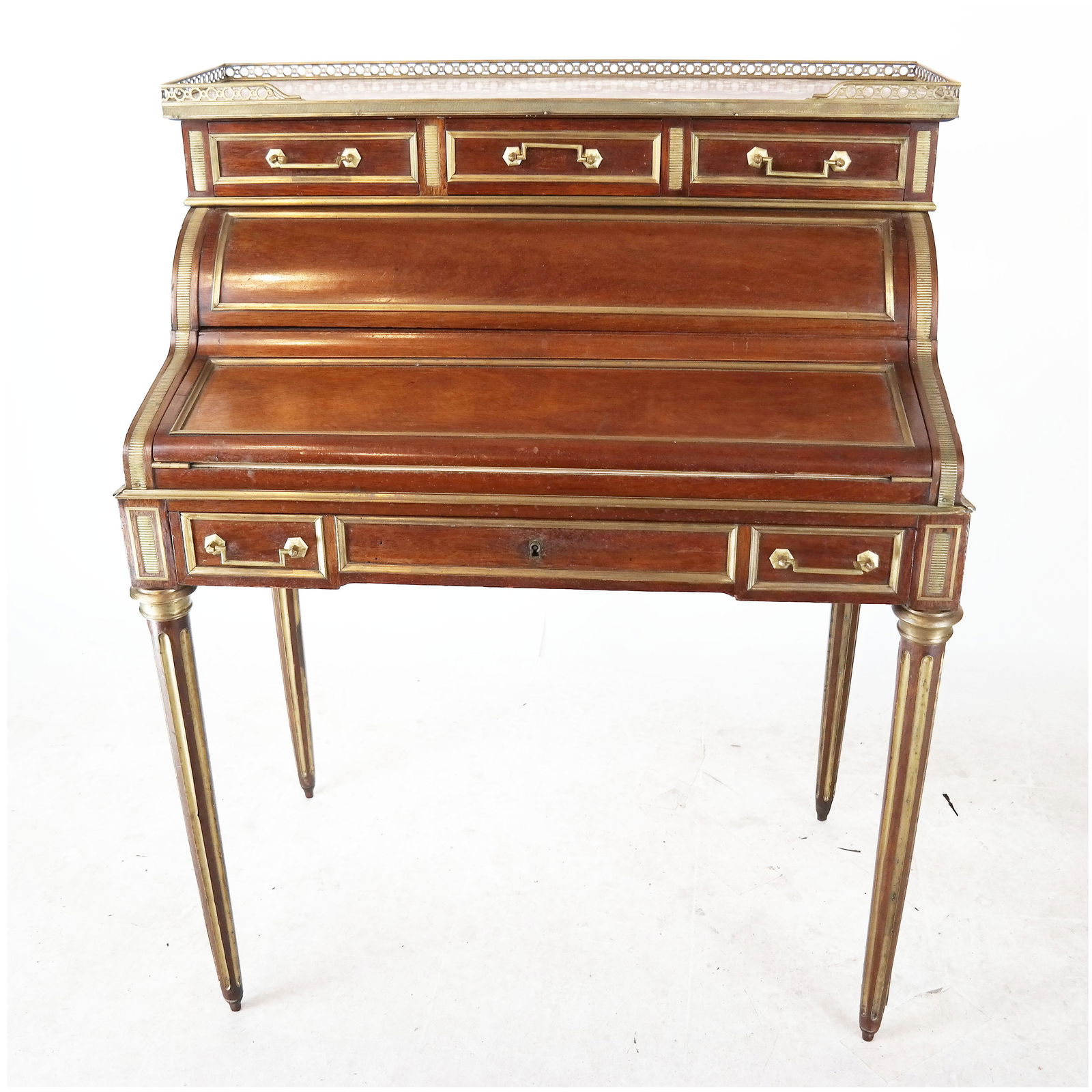 Mahogany Marble Top Desk (1 of 8)
