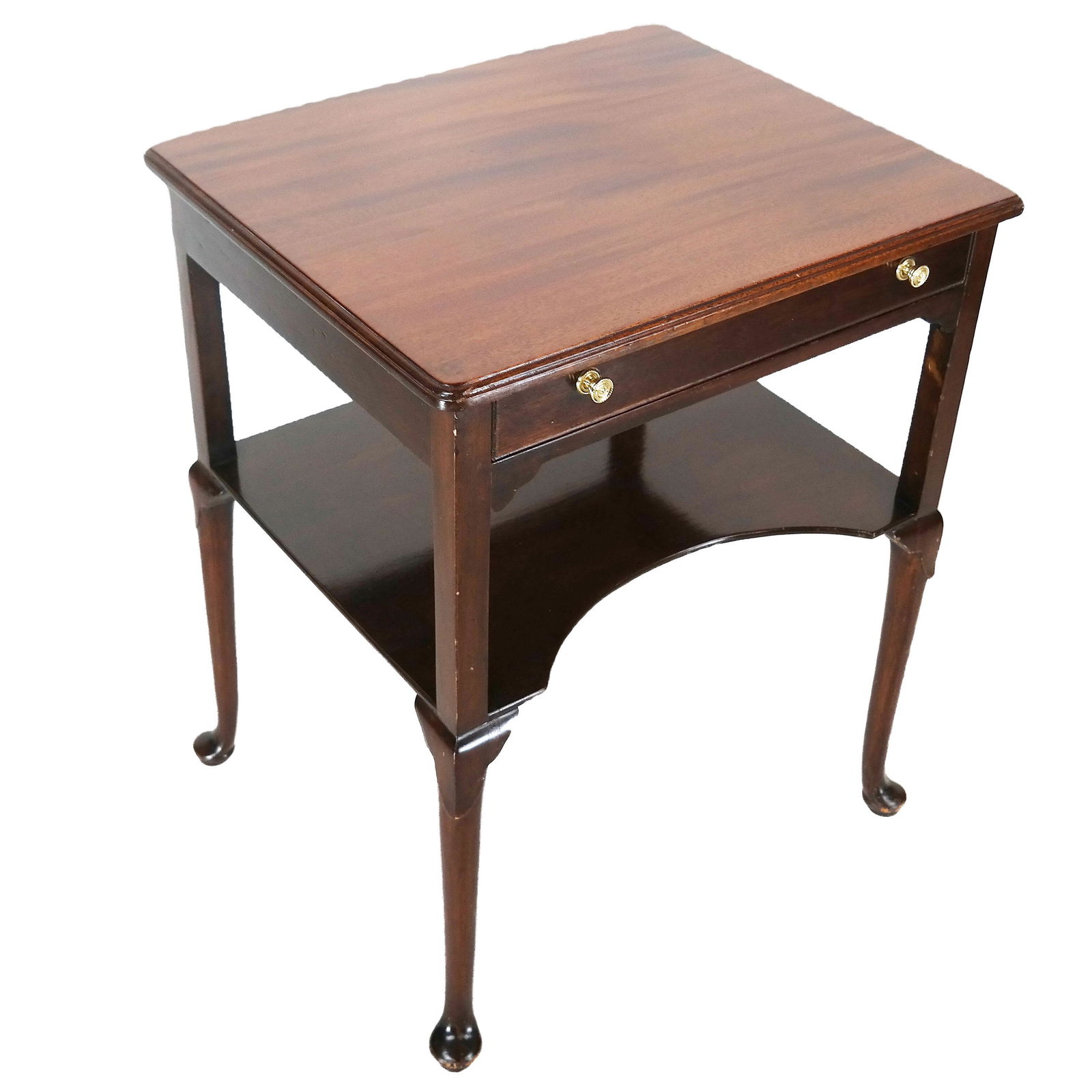 Mahogany Queen Anne-Style End Table (1 of 8)
