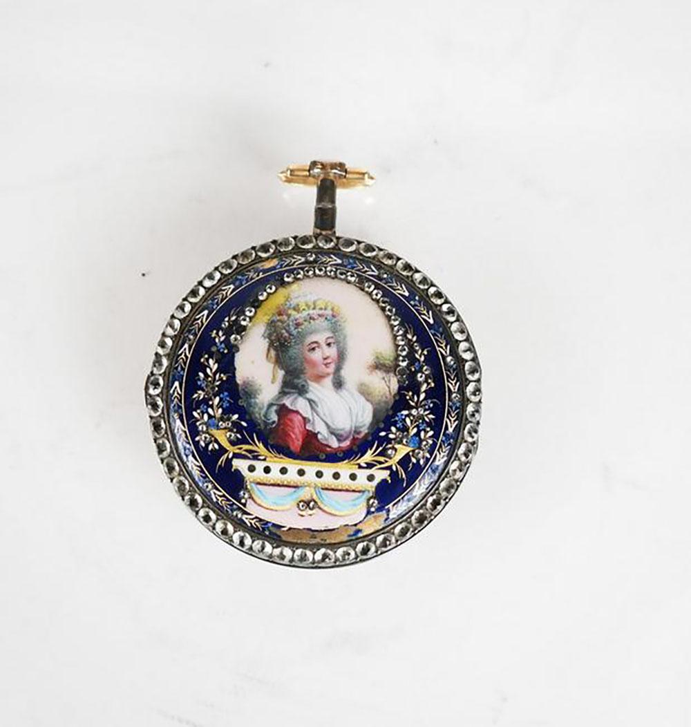 Swiss Gold & Enamel Open Face Watch, Circa 1790 (1 of 6)