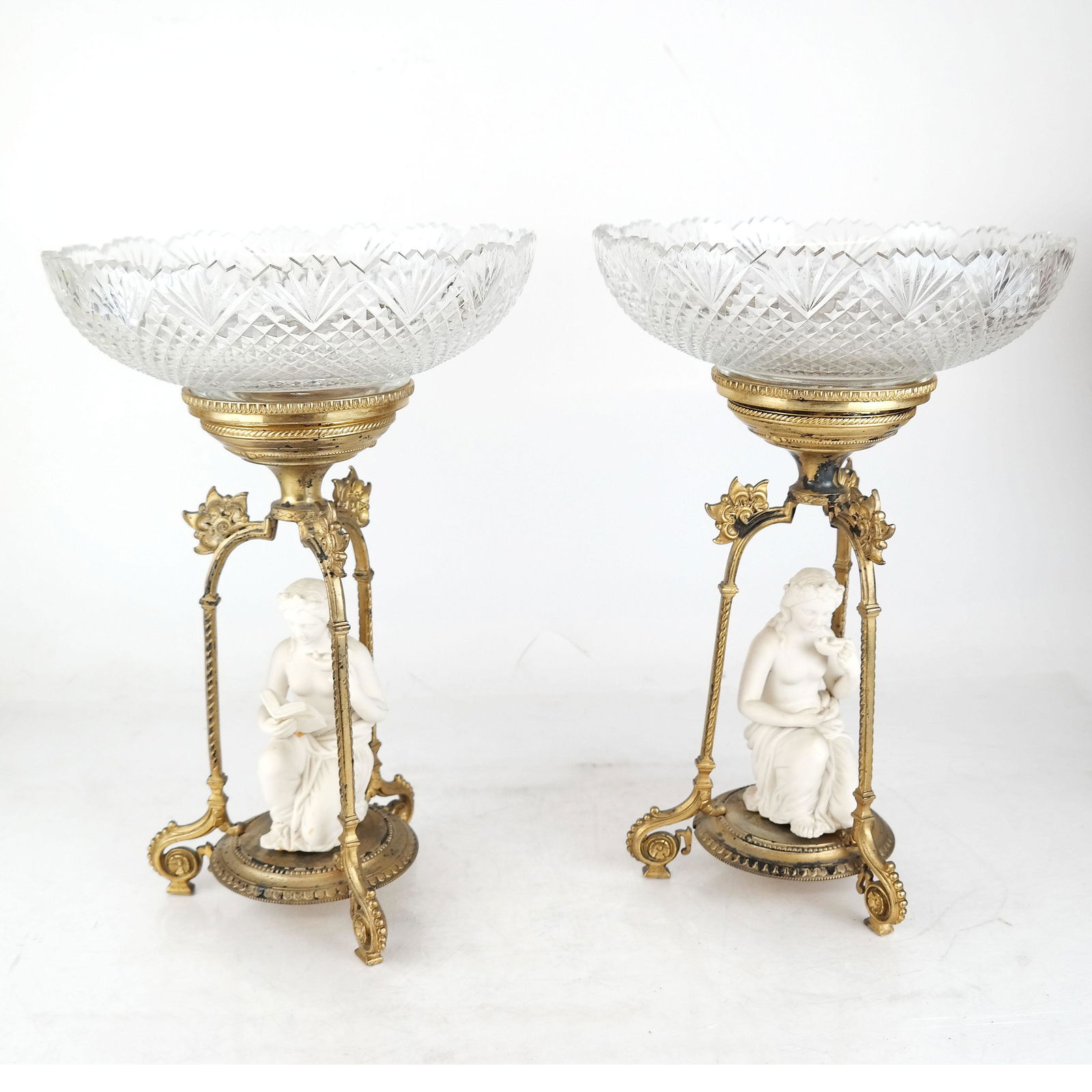 Pair Antique Bronze & Crystal Compotes (1 of 8)