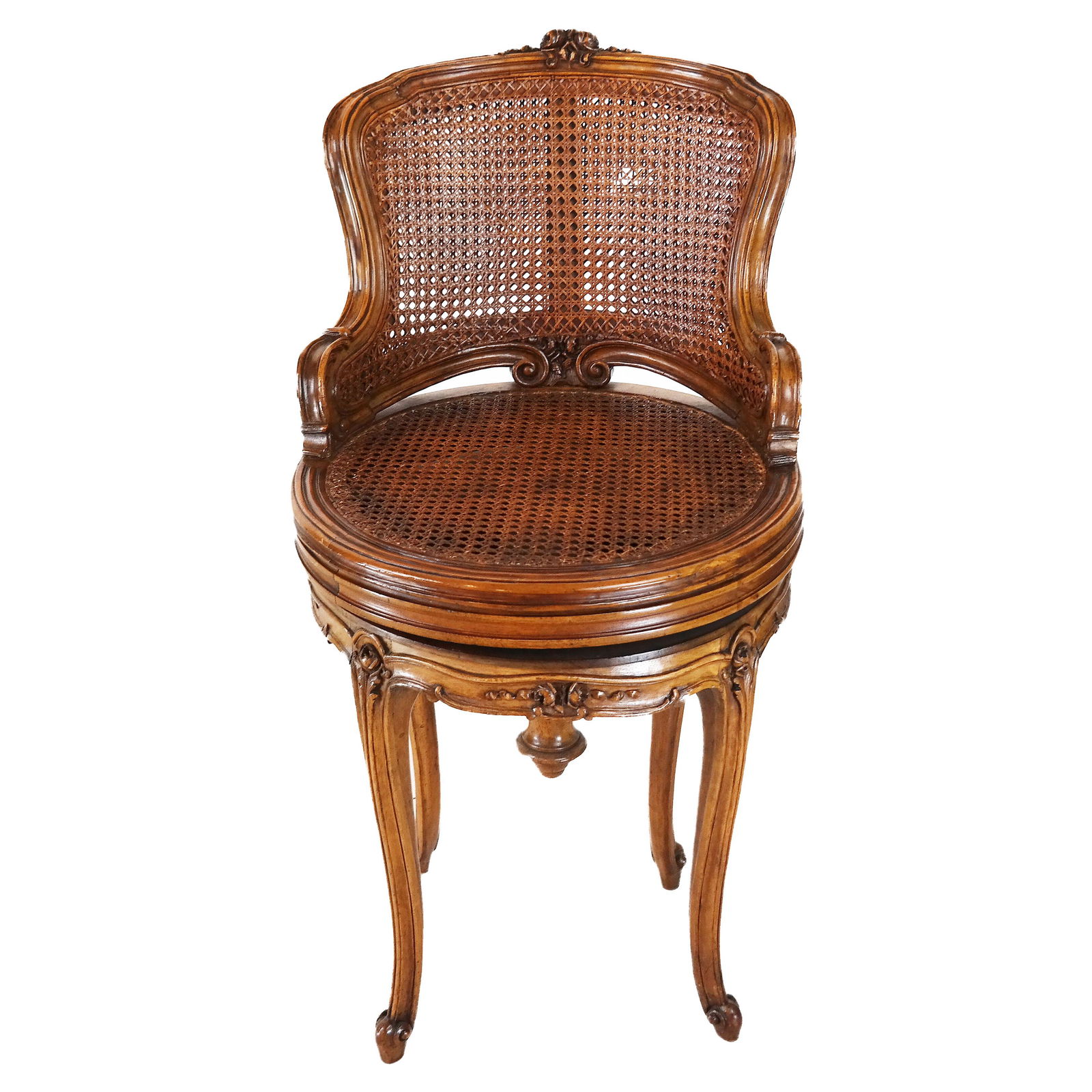 French Louis XV-Style Revolving Piano Chair (1 of 10)