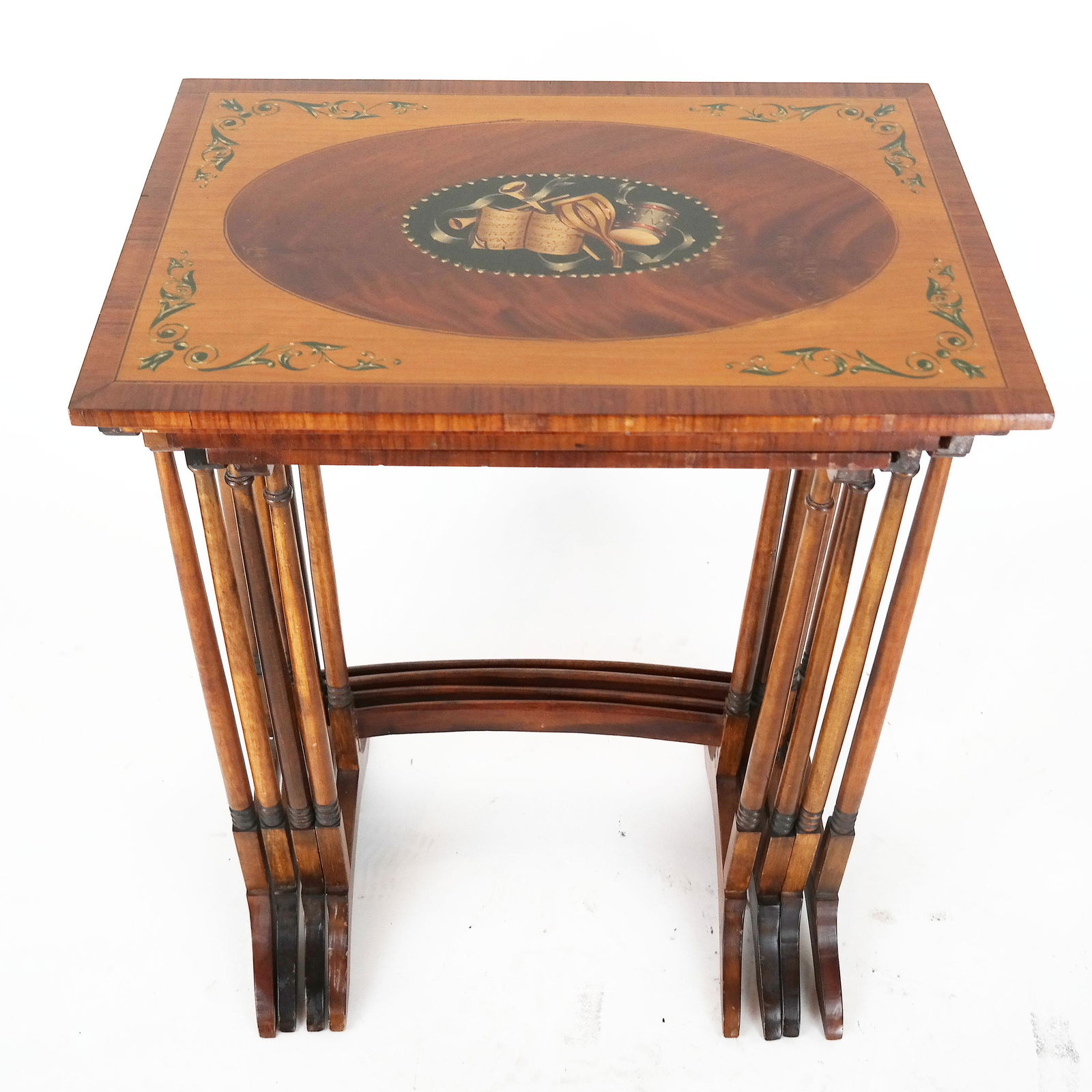 Nest of Four Adam-Style Decorated Tables (1 of 10)