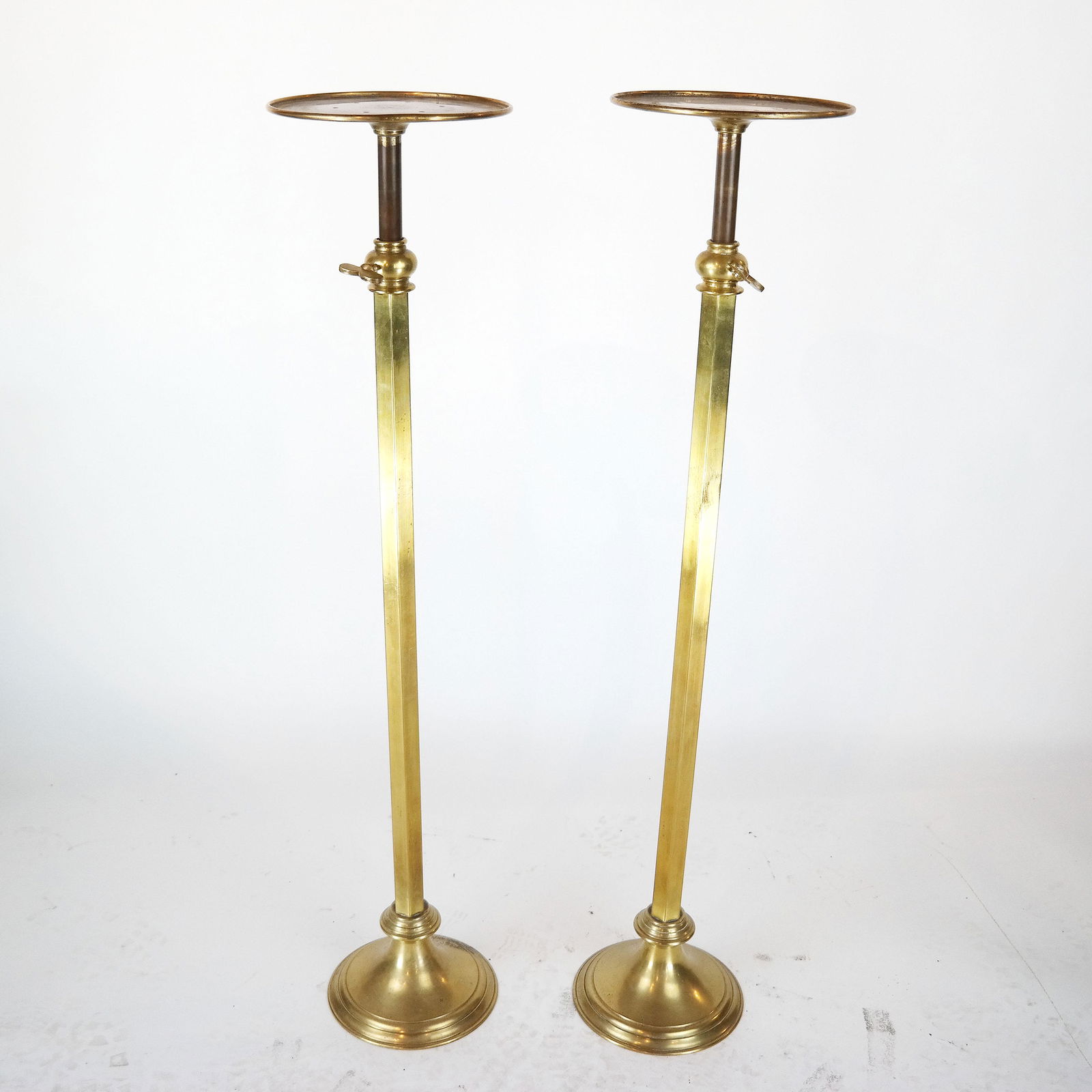 Pair of Adjustable Gilt Bronze Plant Stands (1 of 8)