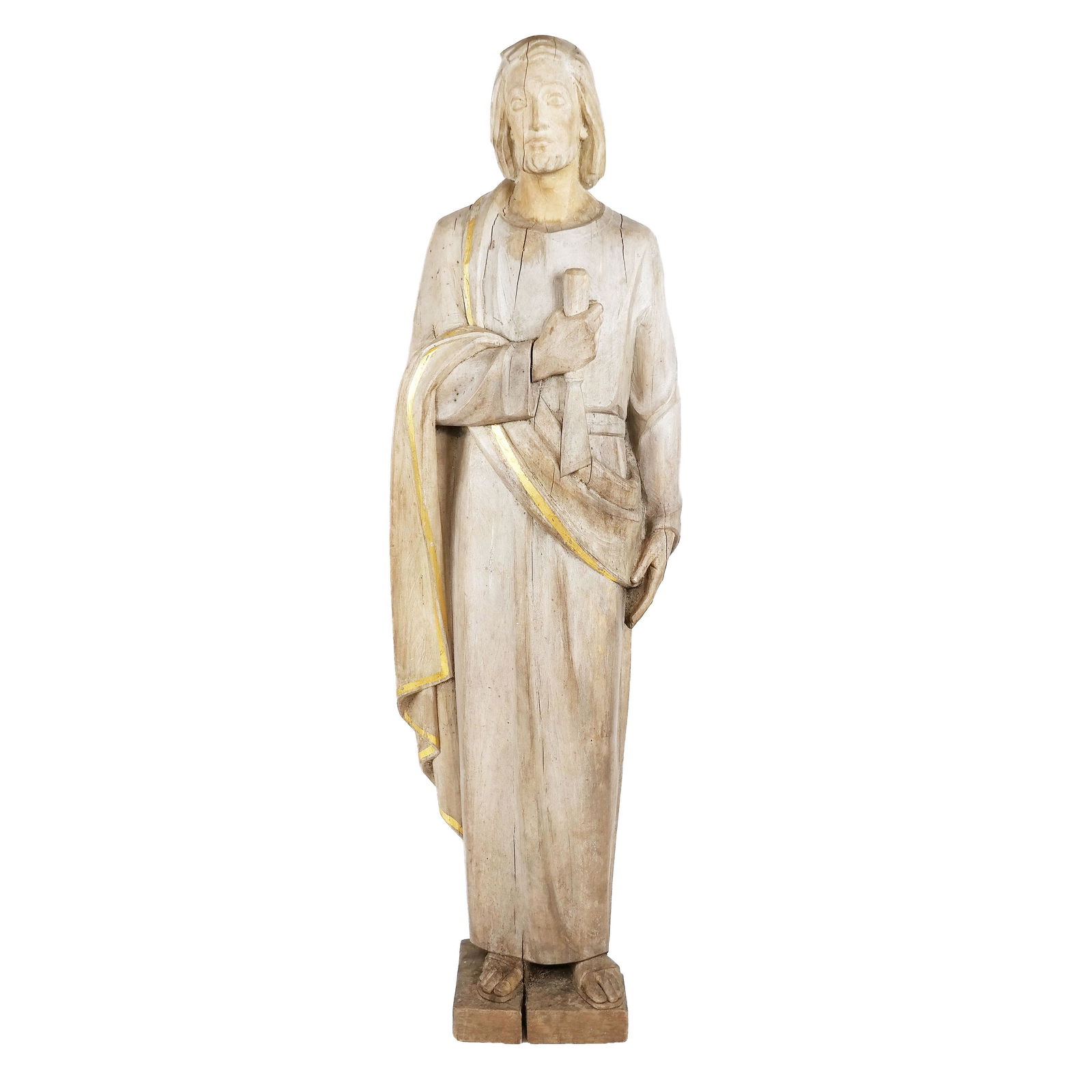 Gilt Wood Carved Saint Statue (1 of 11)