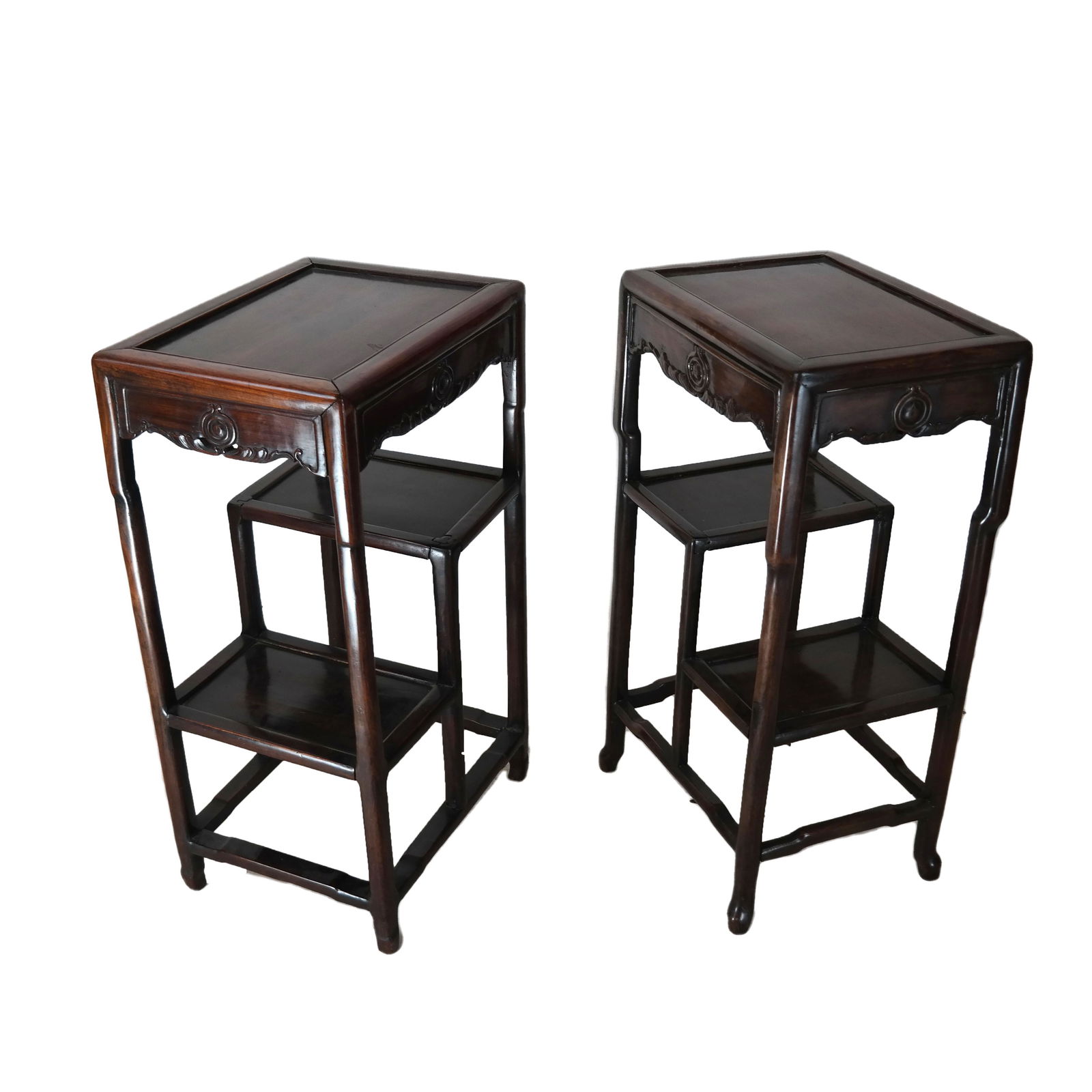 Pair of Chinese Hardwood End Tables (1 of 8)