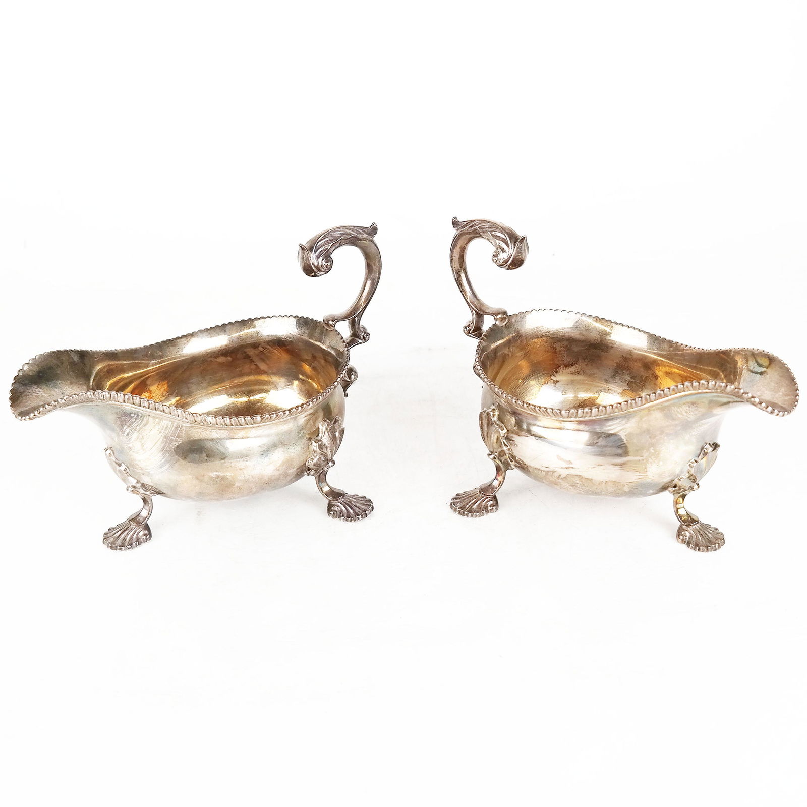 Pair of 18th C. George III Sterling Sauce Boats (1 of 7)