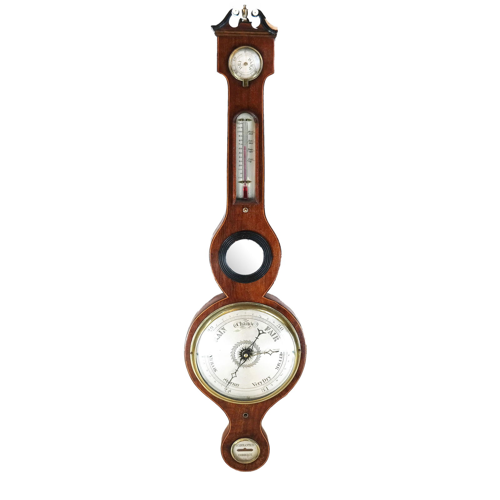 Victorian Inlaid Thermometer/Barometer (1 of 10)
