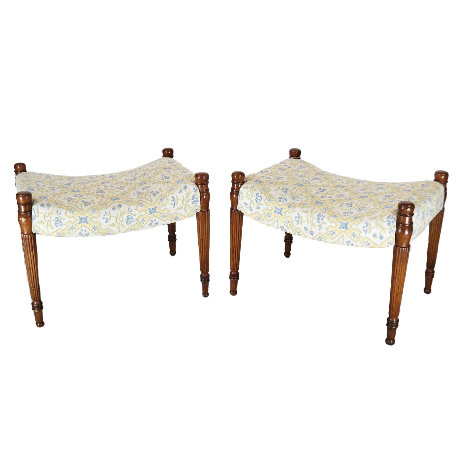 Pair of George III-Style Mahogany Stools (1 of 6)