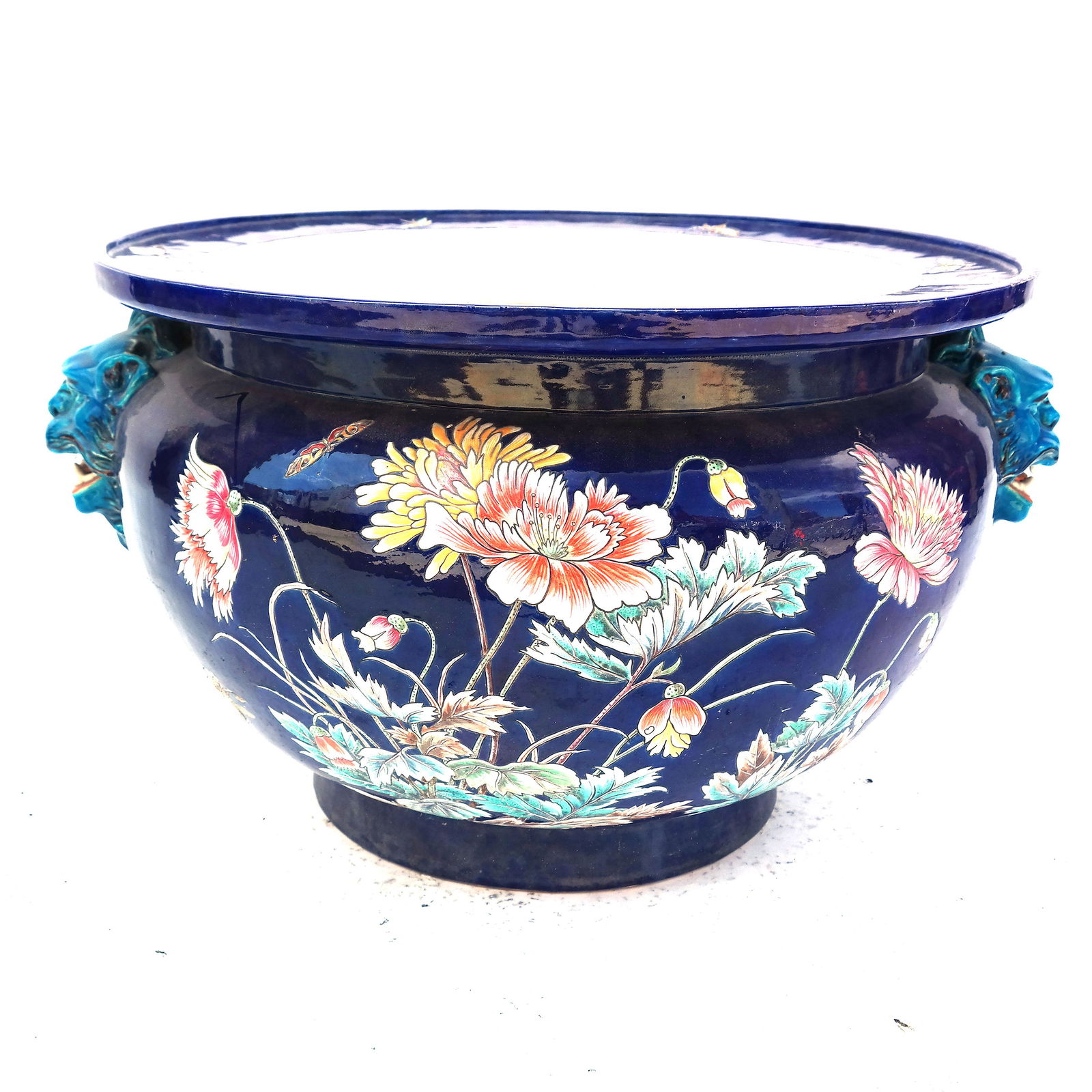 French Cobalt Ground Faience Jardiniere (1 of 5)