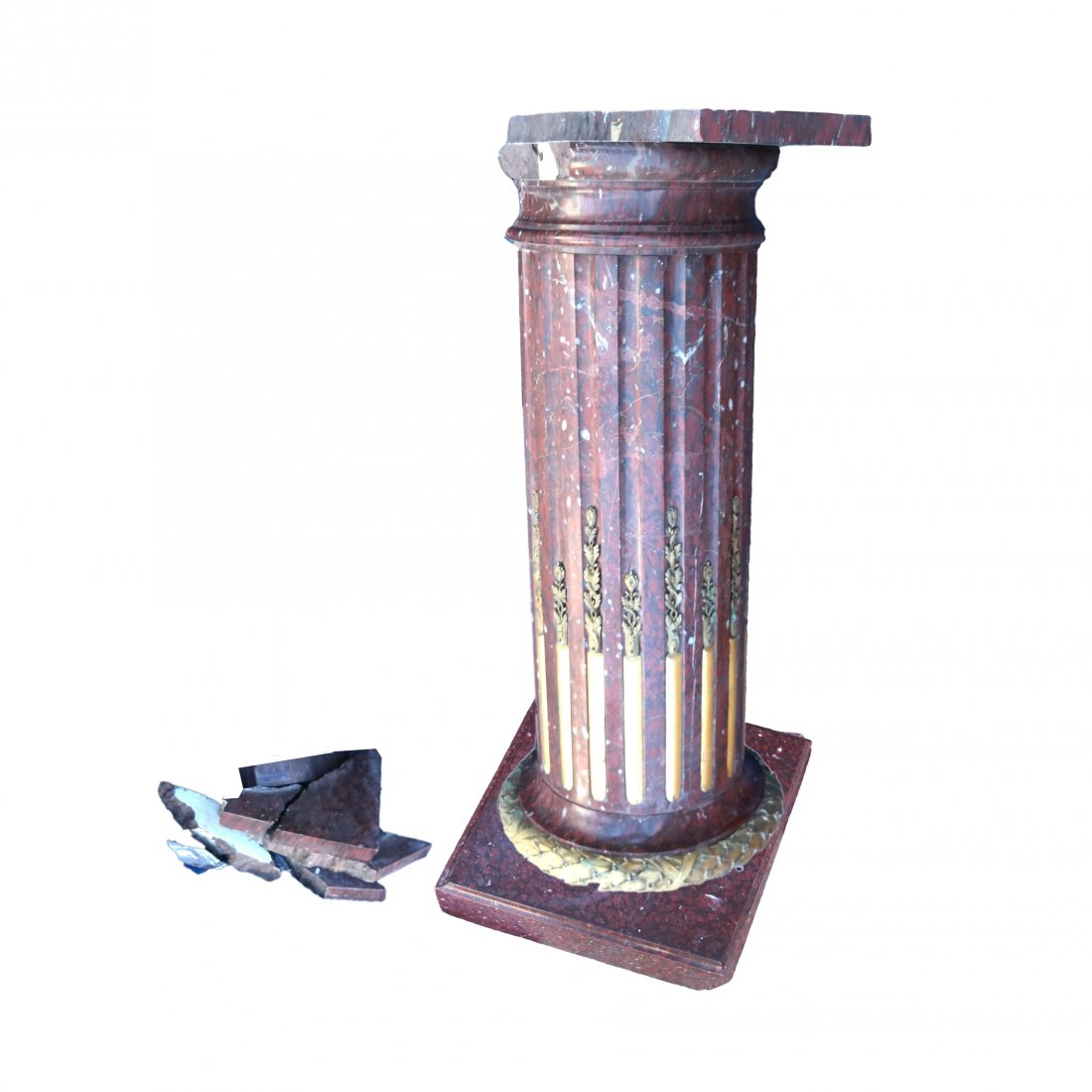 Continental Gilt Bronze & Marble Pedestal (1 of 11)