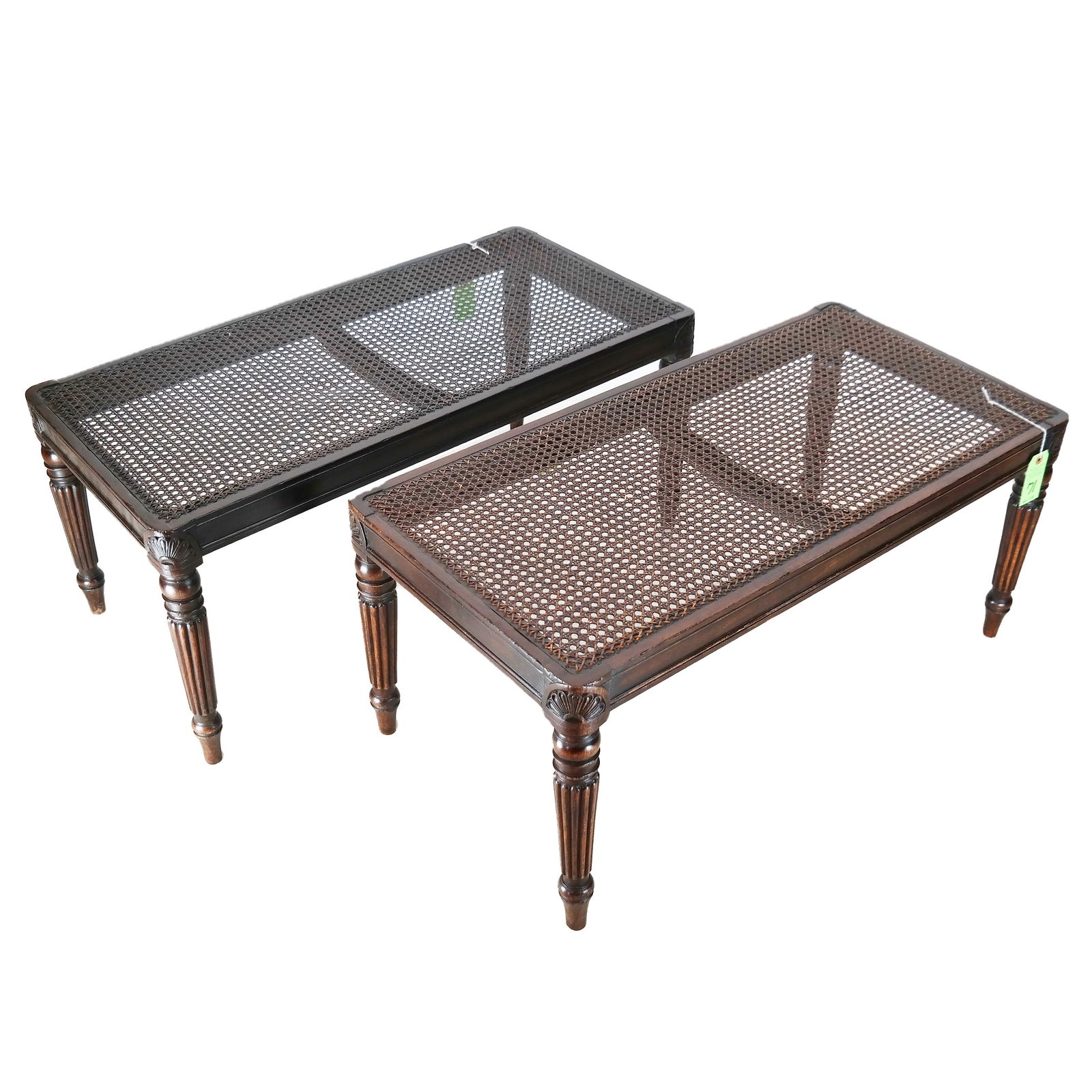 Pair Regency Caned Mahogany Benches (1 of 8)