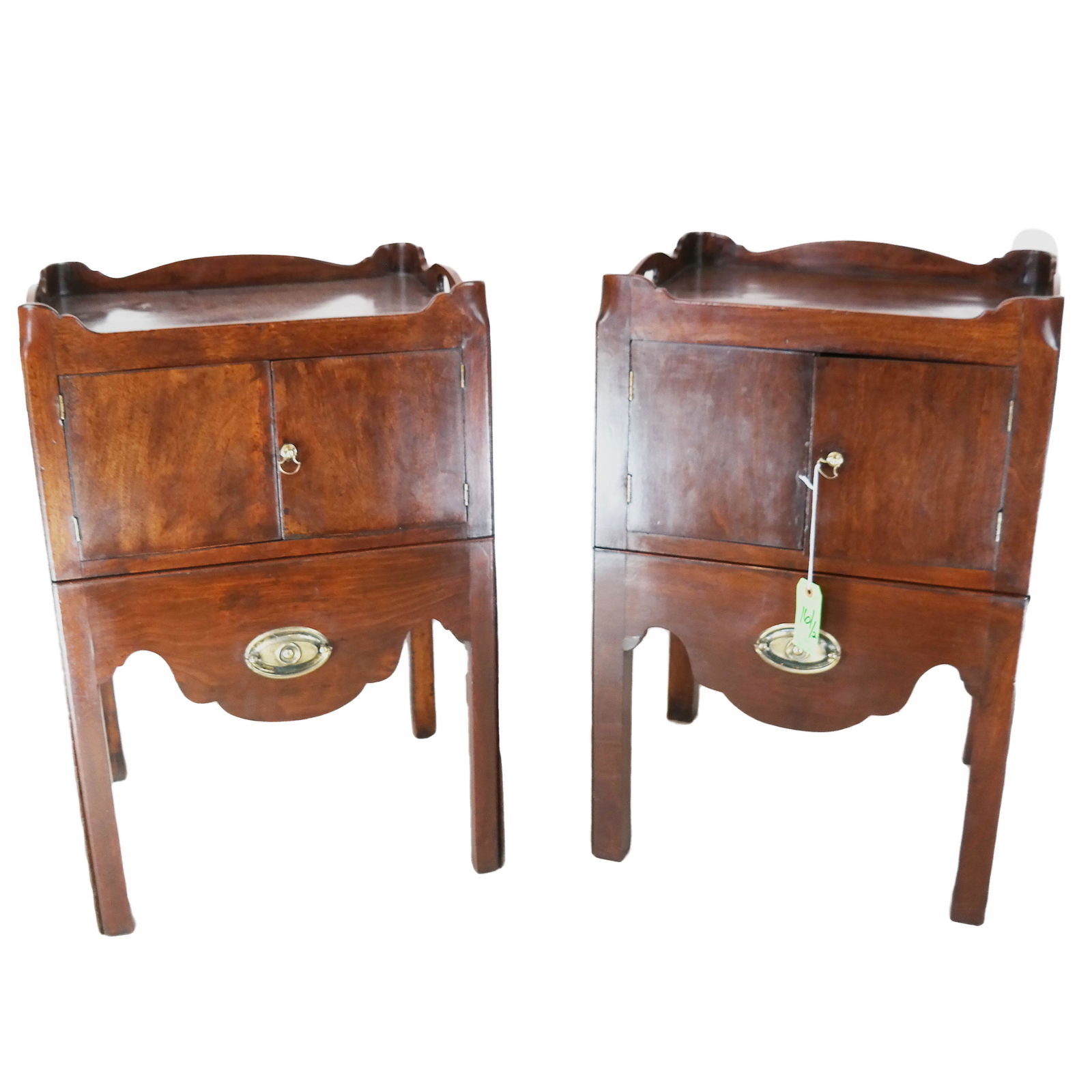 Pair George III Mahogany Bedside Cupboards (1 of 6)
