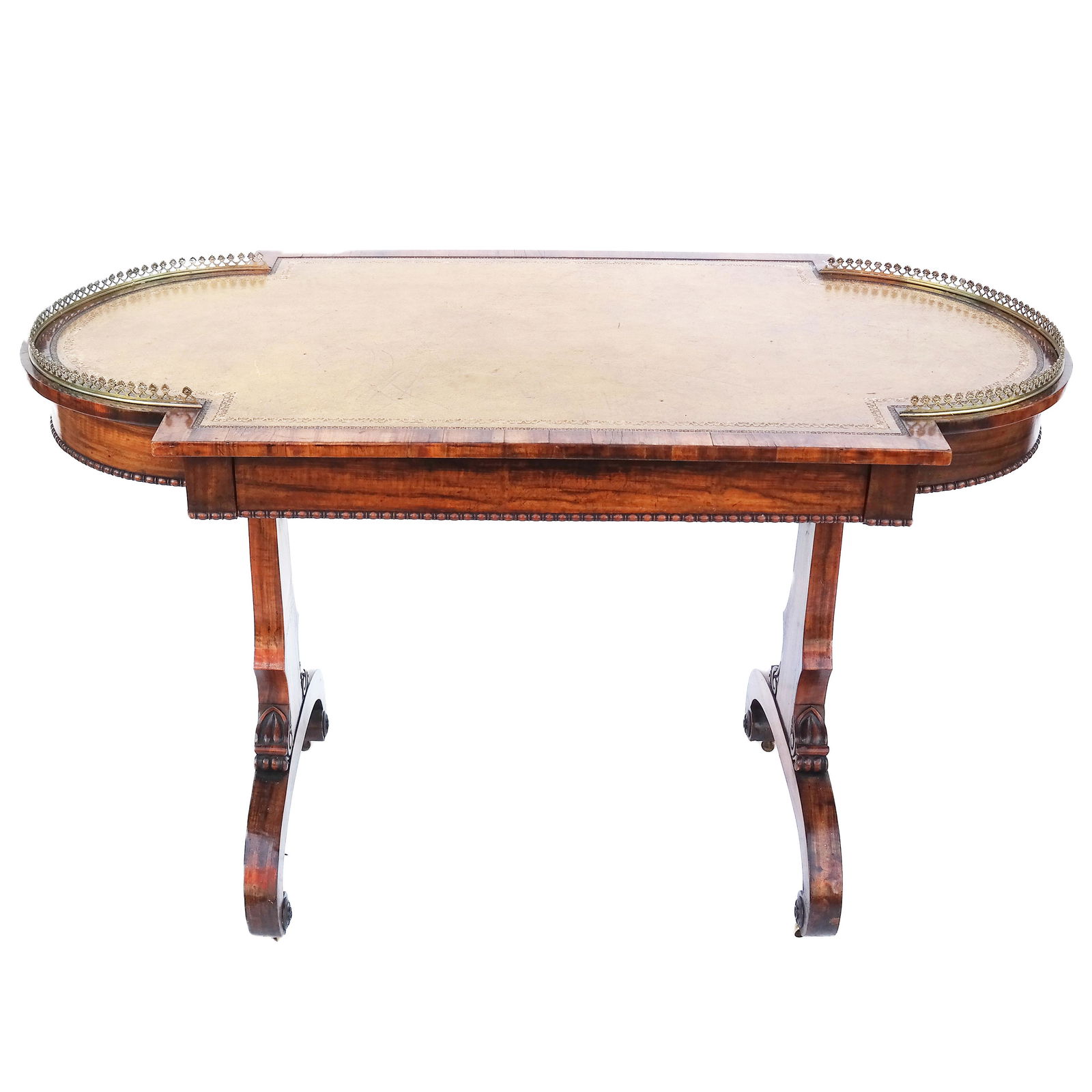 Regency Leather Inset Rosewood Writing Table (1 of 9)