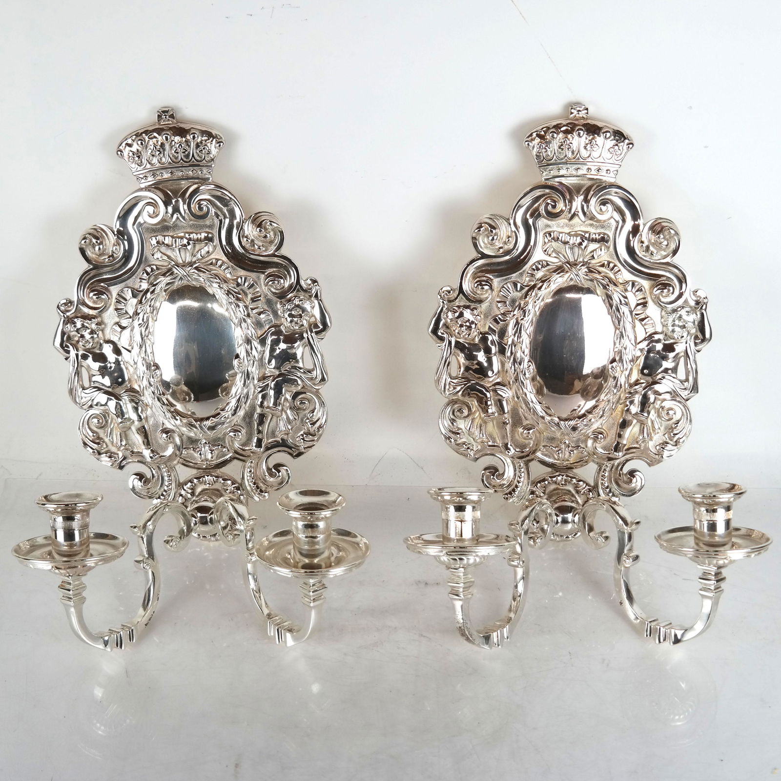 Pair William & Mary-Style 2-Light Sconces (1 of 6)