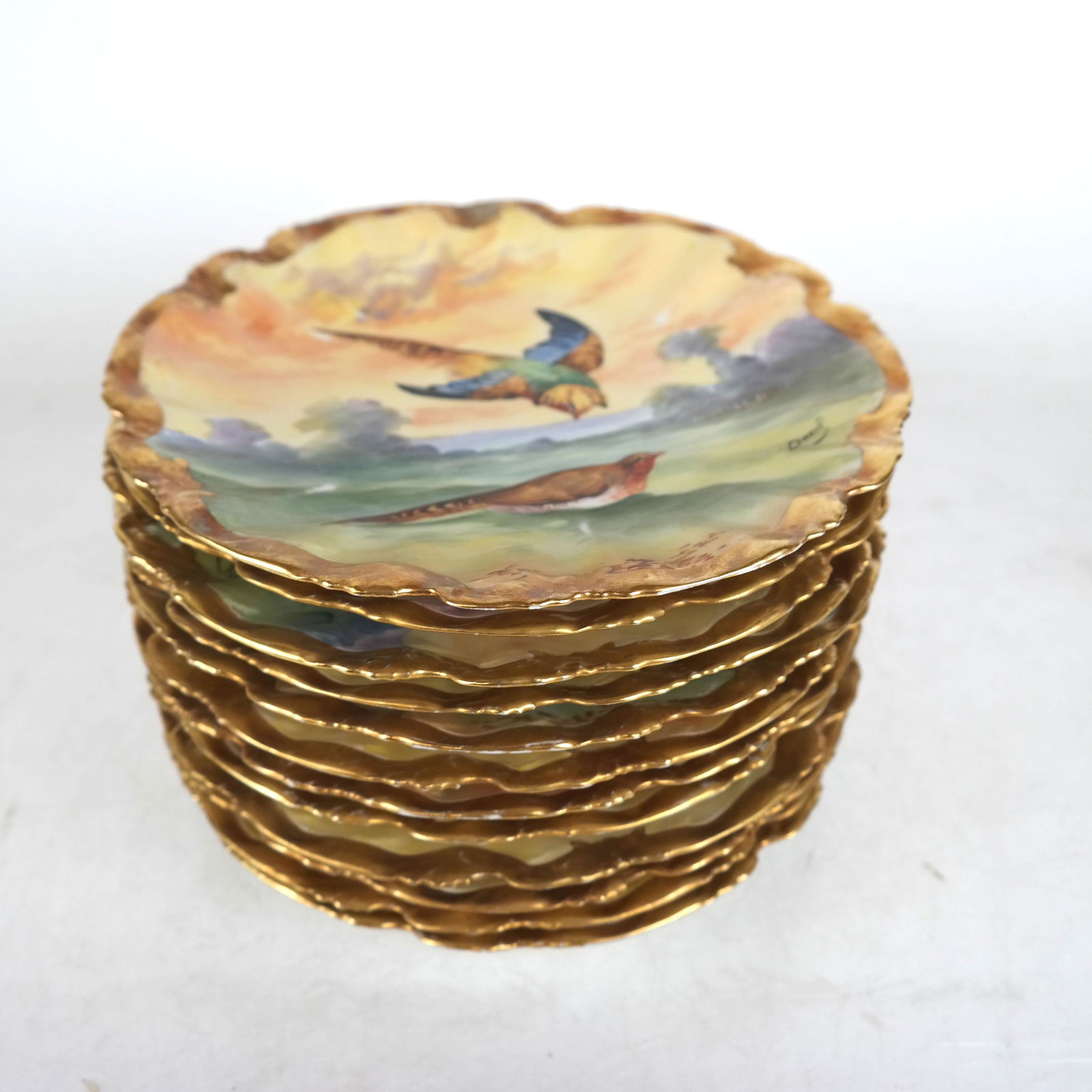 Twelve Limoges French Porcelain Plates (1 of 9)