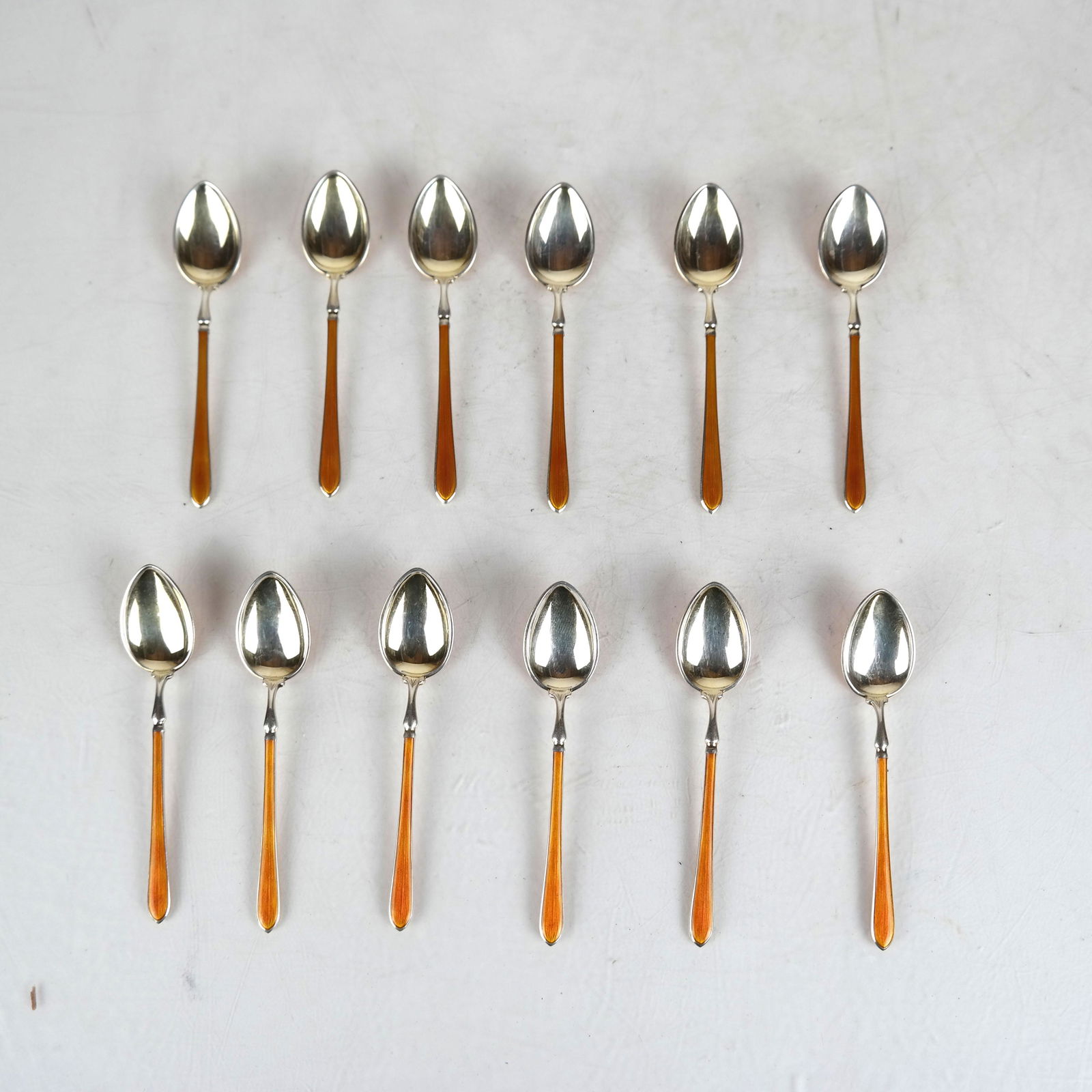 Set 12 Enameled Sterling Demitasse Spoons (1 of 5)
