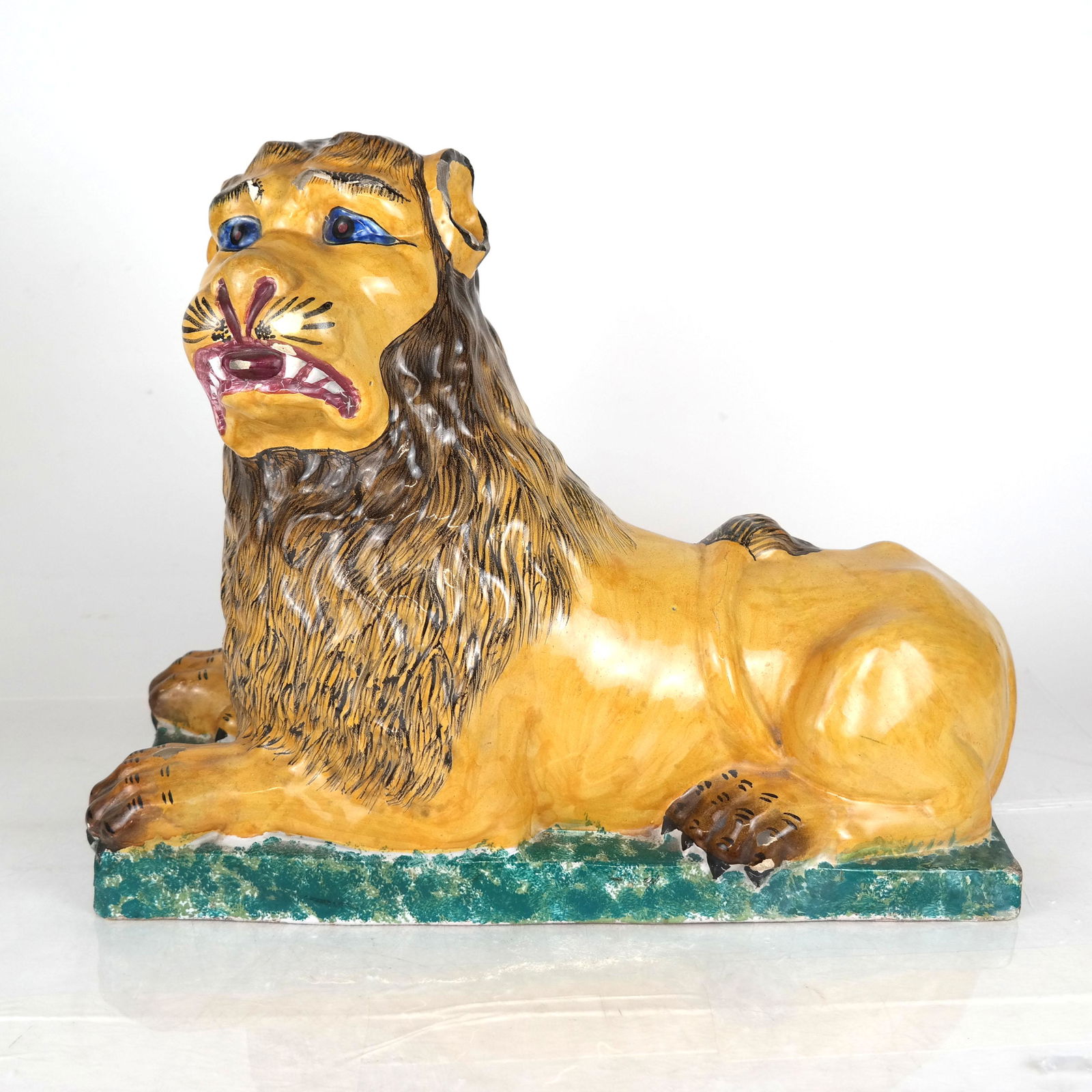18th C. French Luneville Faience Lion (1 of 6)