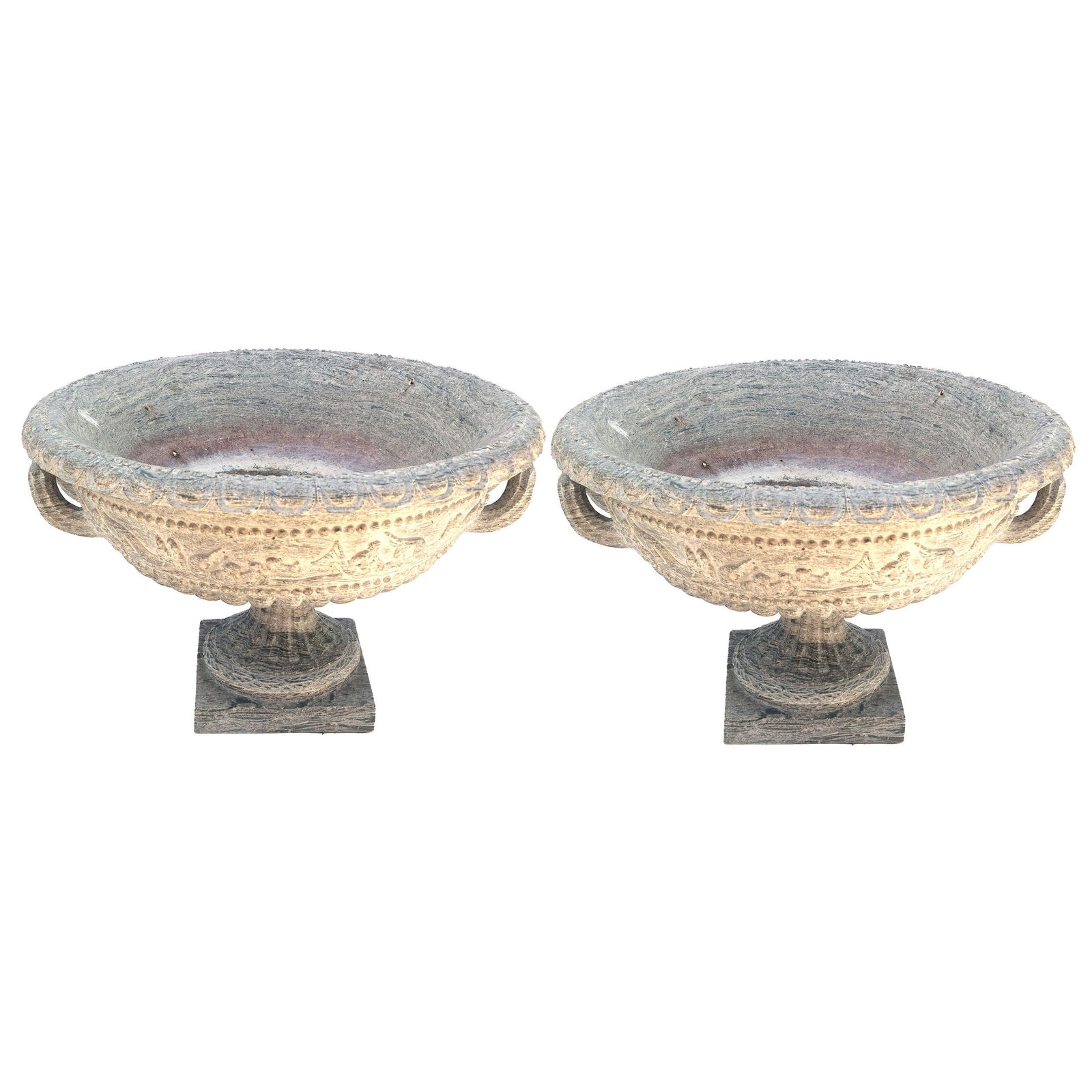 Pair Neoclassical-Style Marble Garden Urns (1 of 8)