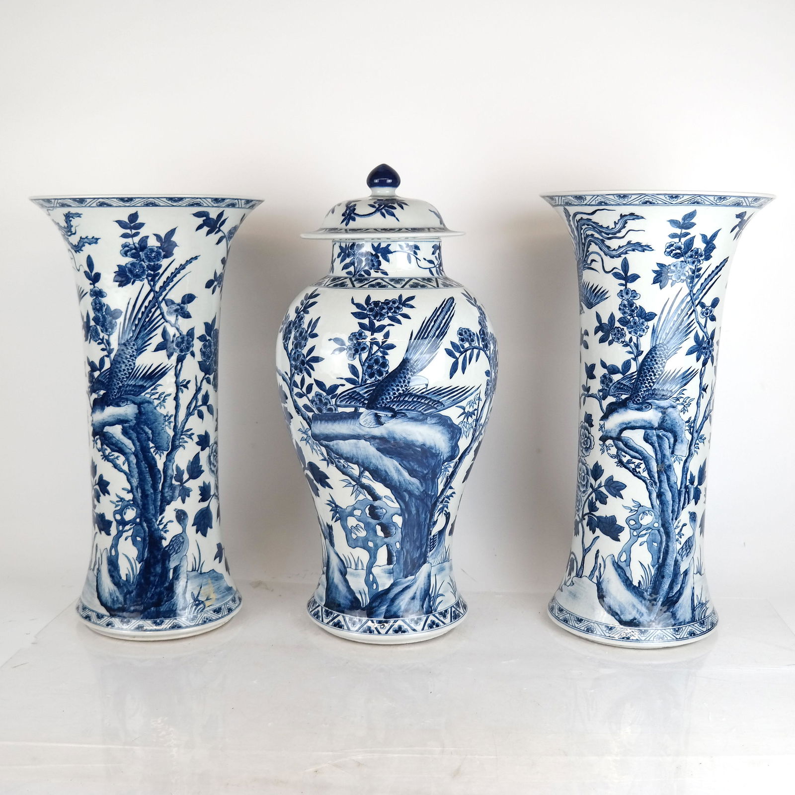 Three Chinese Blue & White Porcelain Vases (1 of 13)