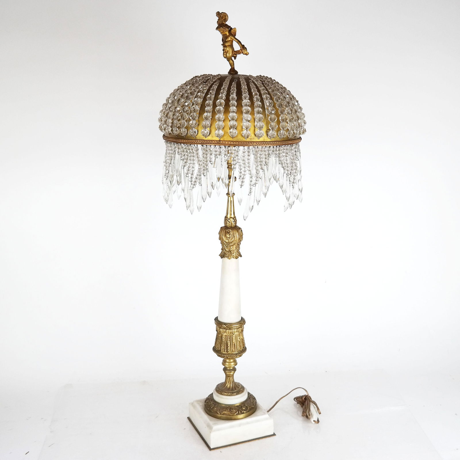 19th C. French Crystal Bronze Lamp (1 of 9)