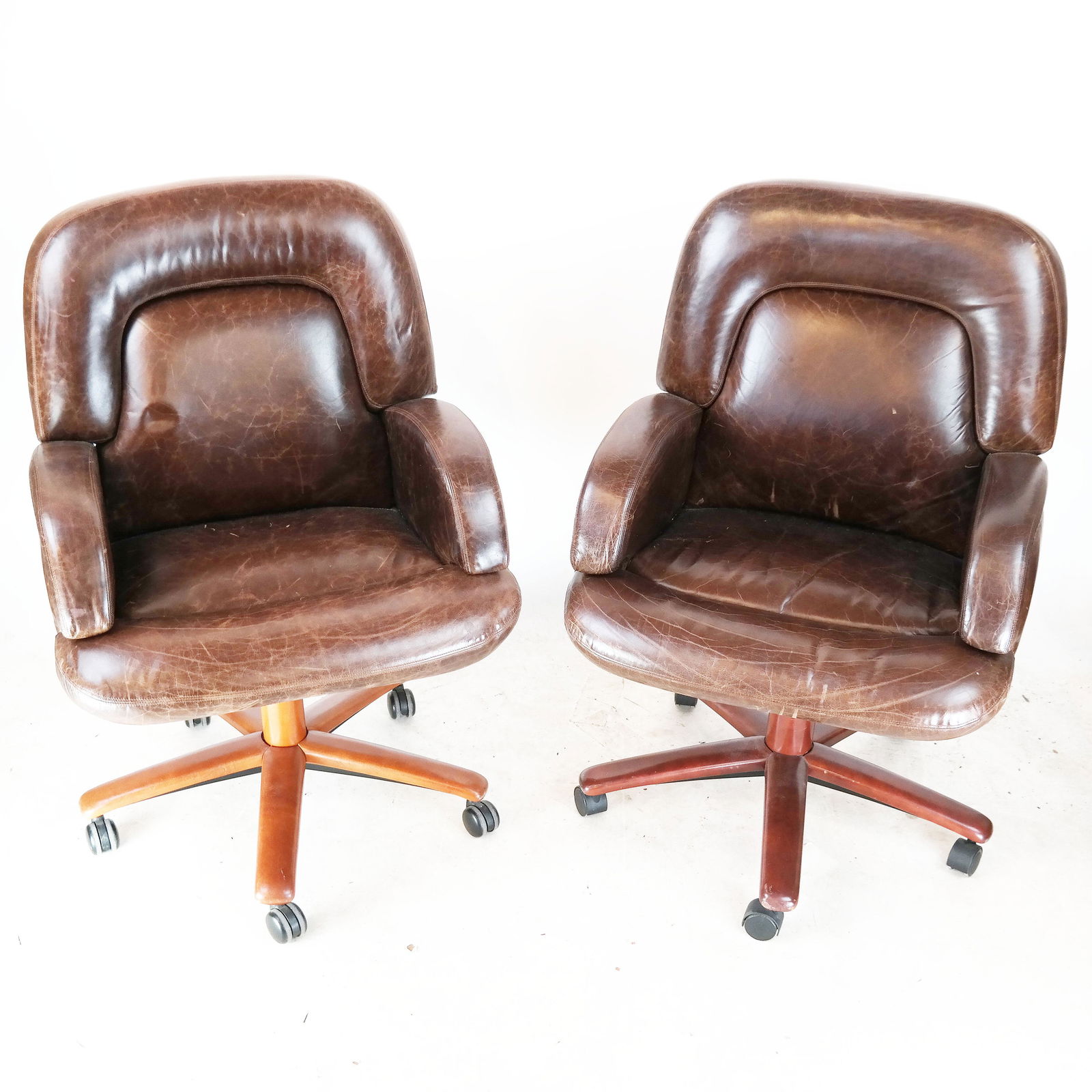 Pair of Leather Upholstered Desk Chairs (1 of 8)