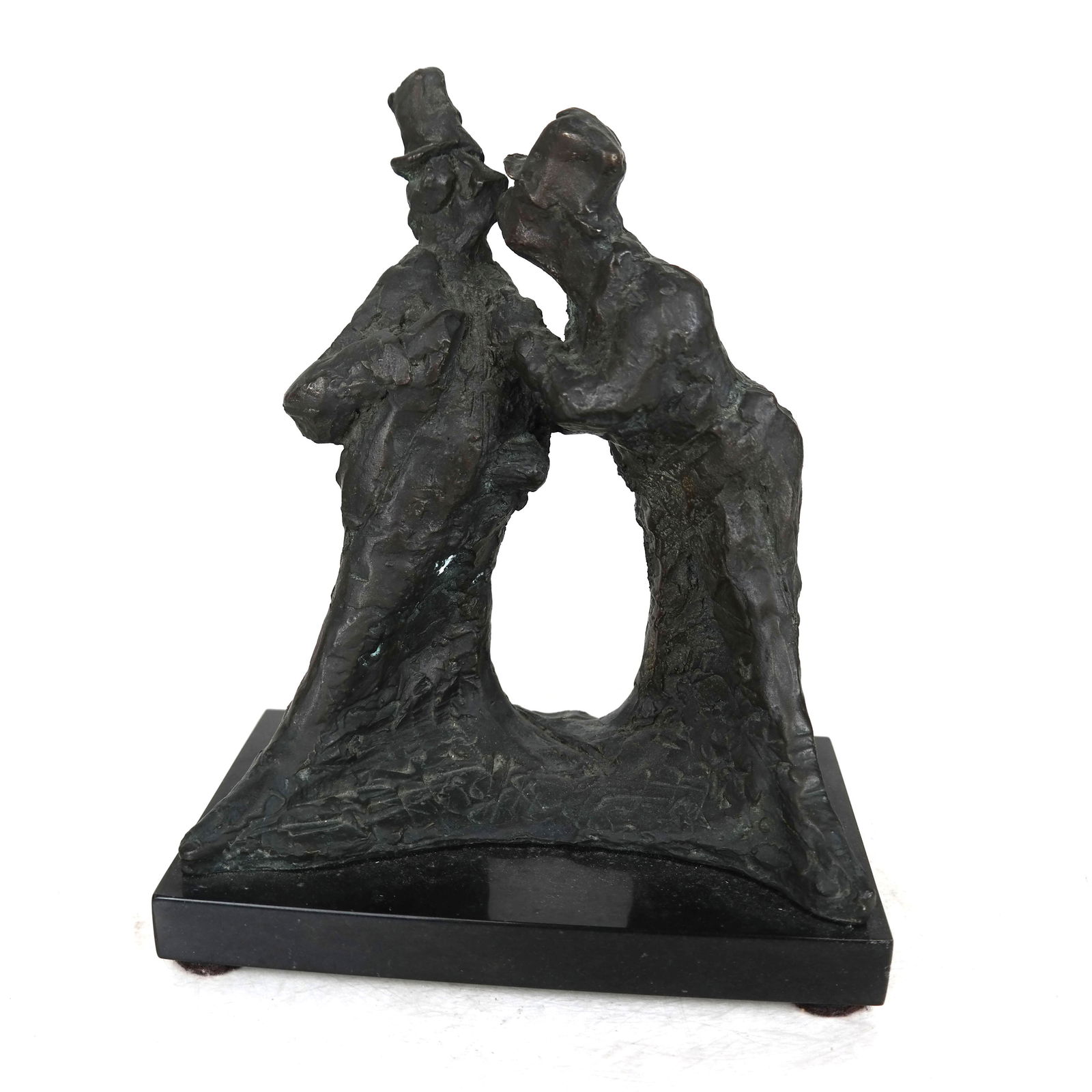 Bronze Group of Two Men, Signed Illegibly (1 of 8)