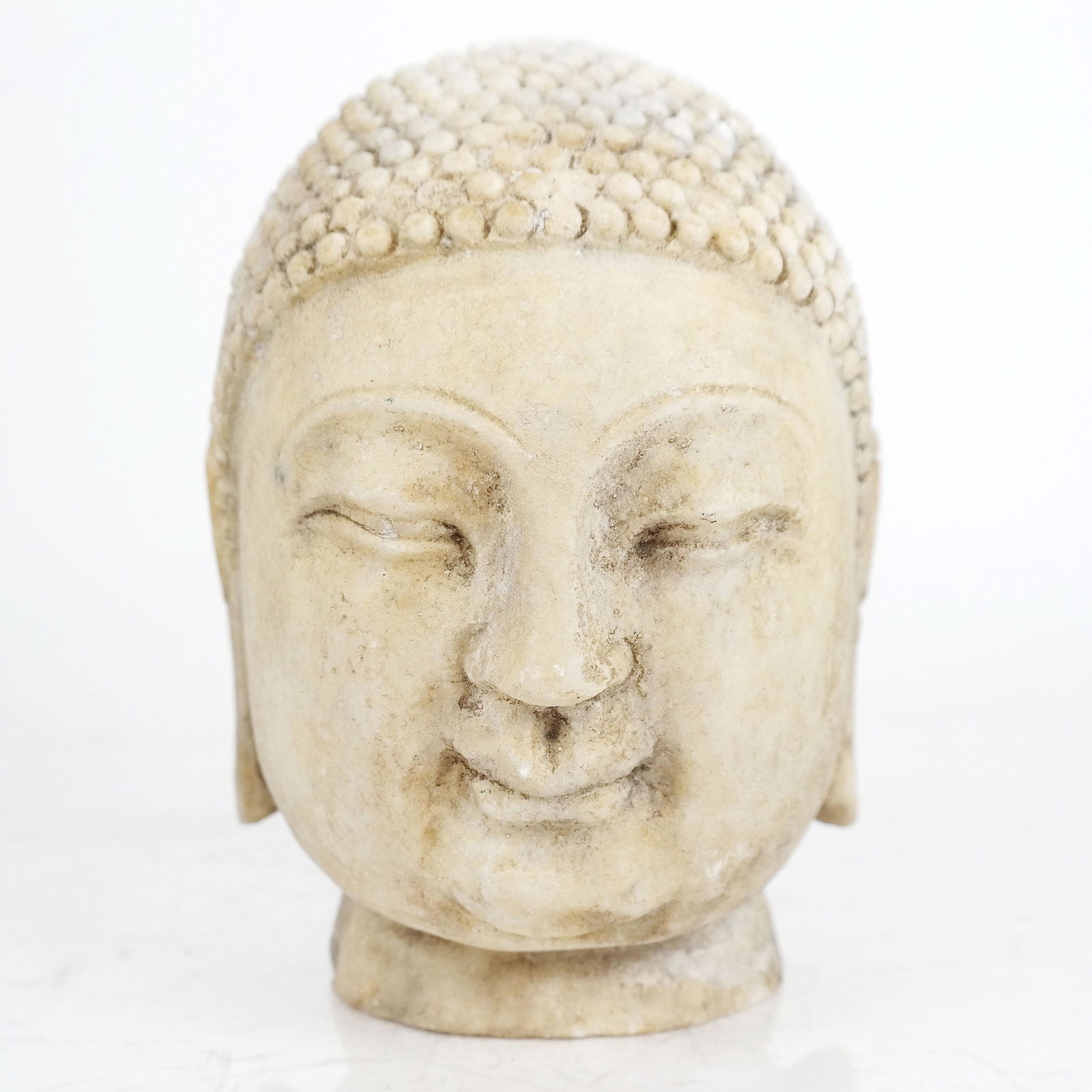 Early Asian Carved Marble Buddha Head (1 of 9)
