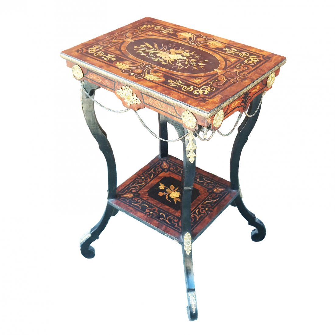 Renaissance Revival Ebonized Side Table (1 of 10)