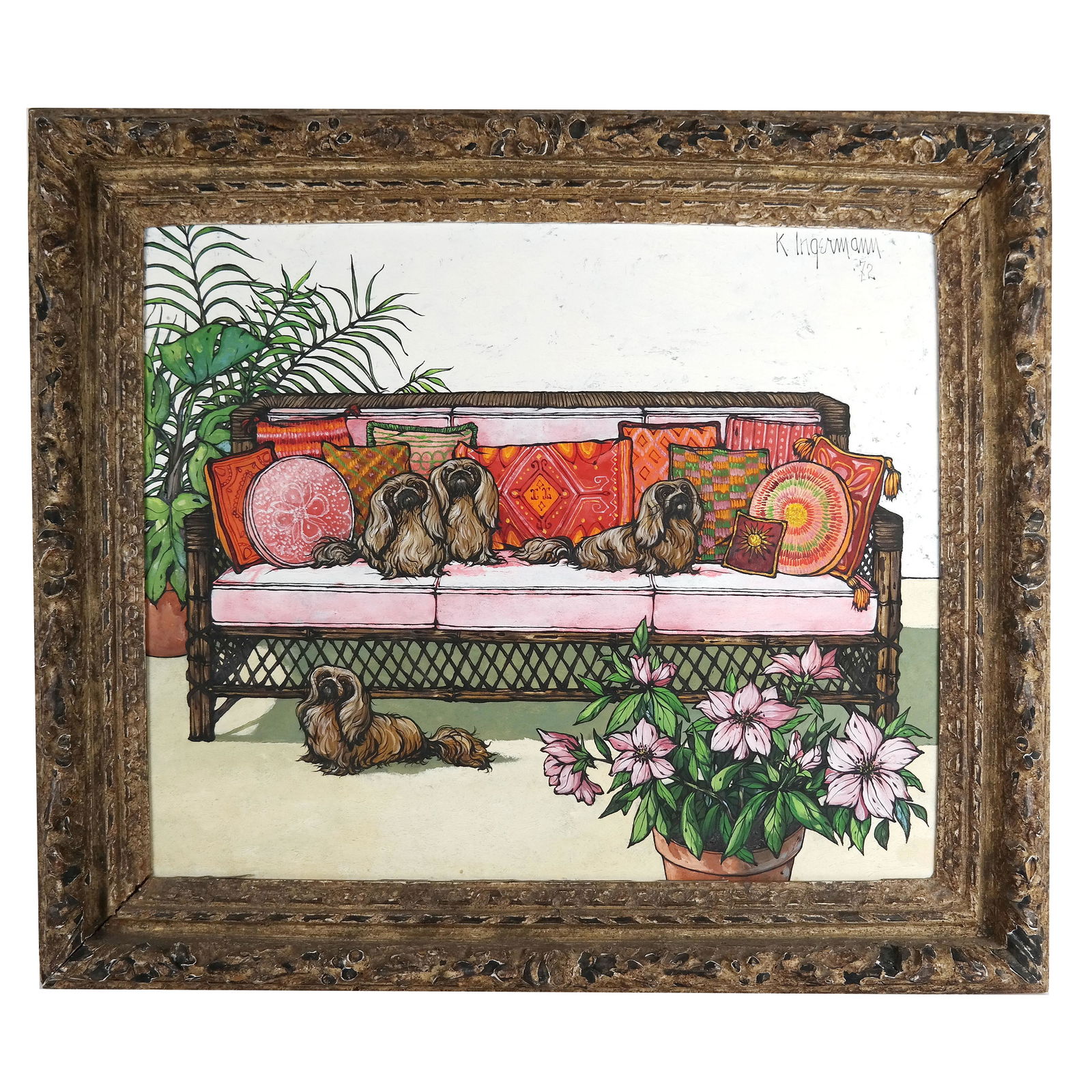 K INGERMANN: Dogs Study - Oil Painting (1 of 8)