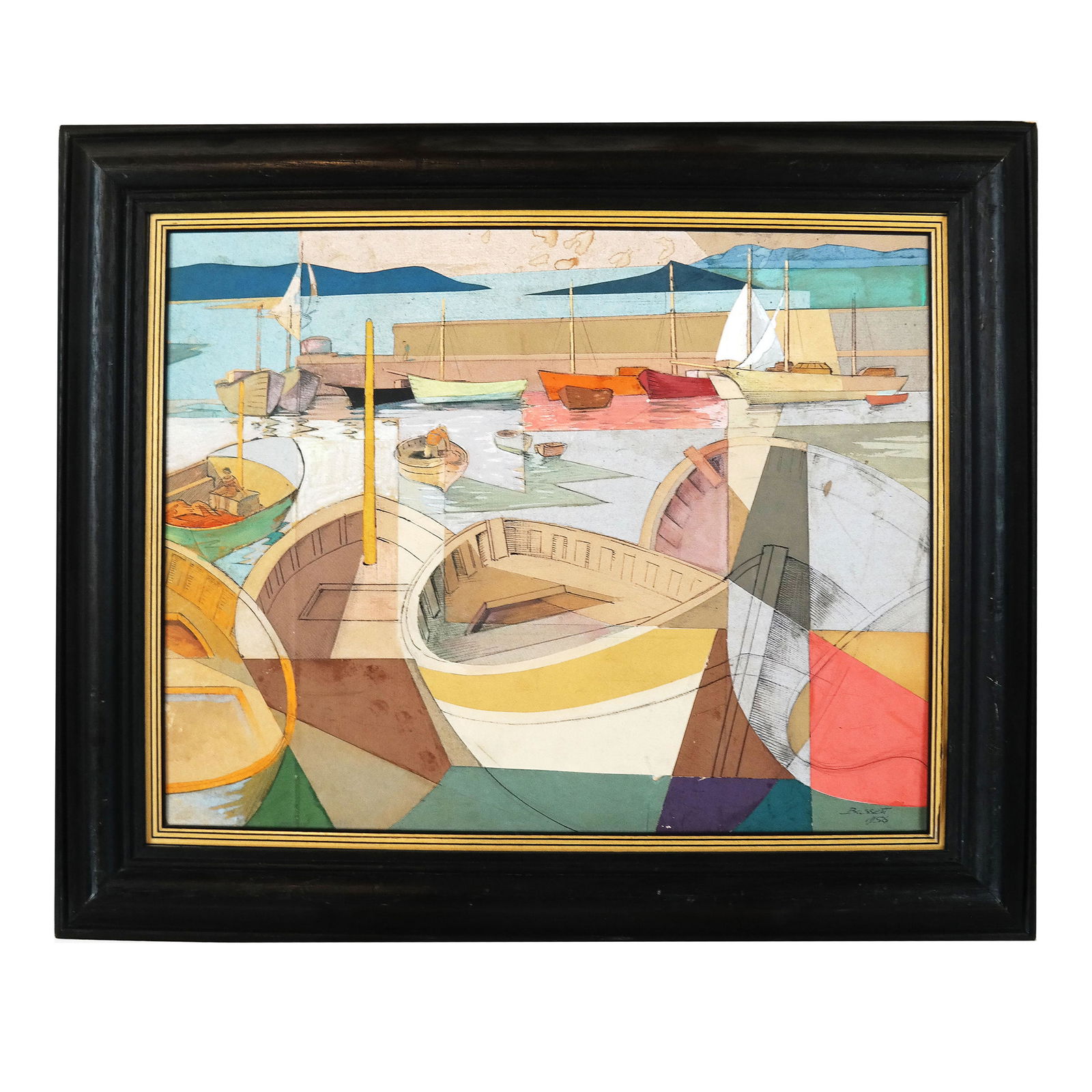 BASSETT: Boats at Dock - M/M Painting (1 of 7)