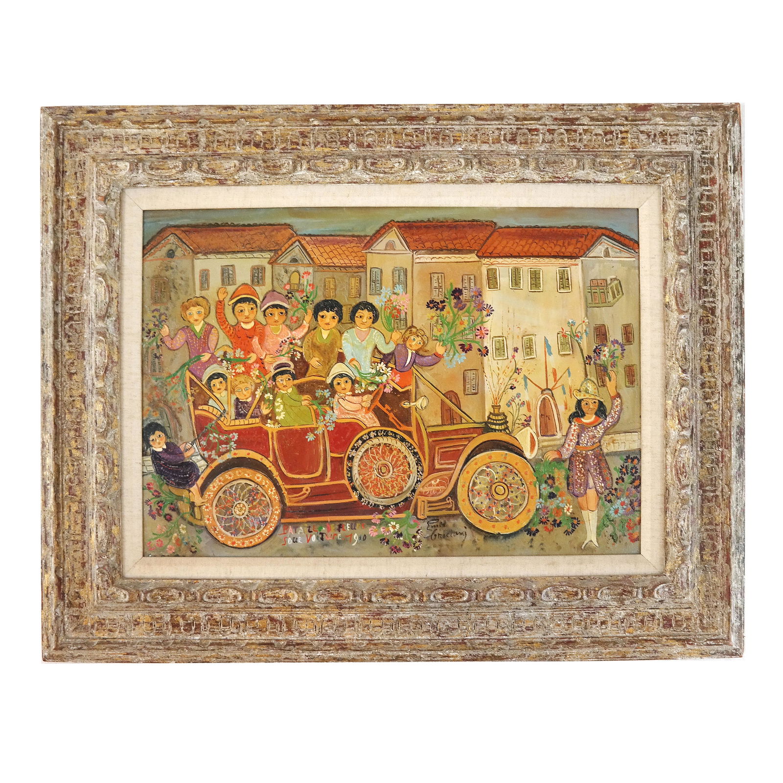 French School: Children in Car - Painting (1 of 7)