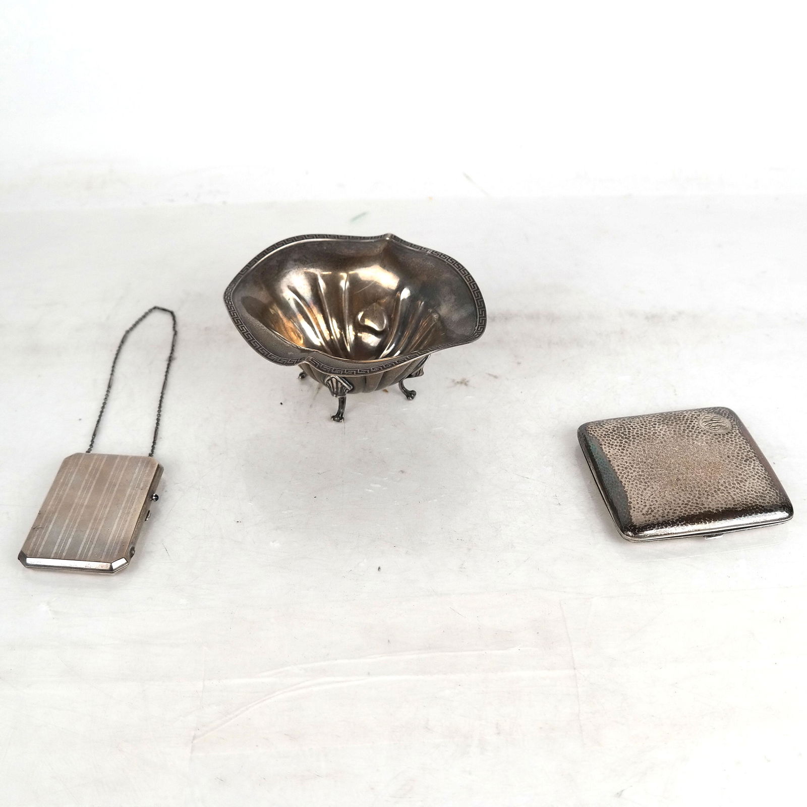 Sterling Silver Cigarette Cases (2) & A Dish (1 of 12)