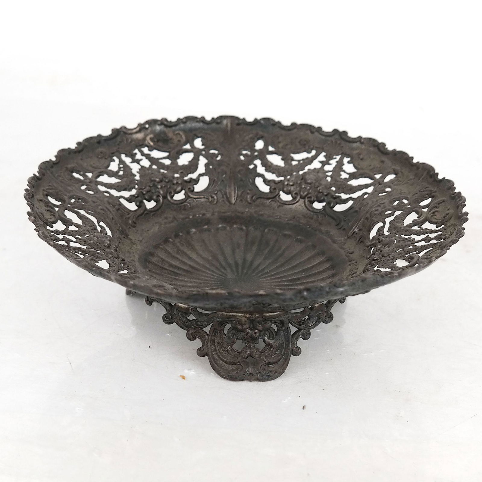 Reticulated Sterling Silver Footed Dish (1 of 6)