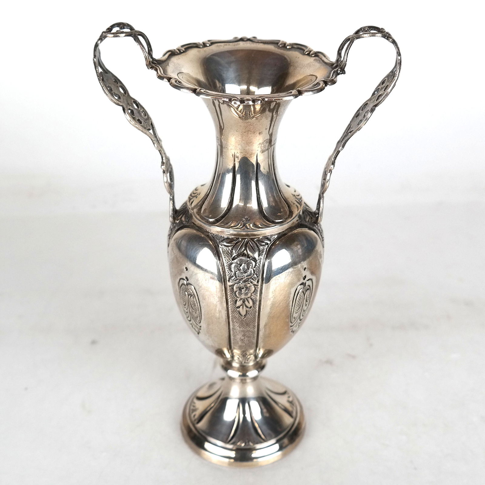 Silver Plate Two-Handled Urn (1 of 10)