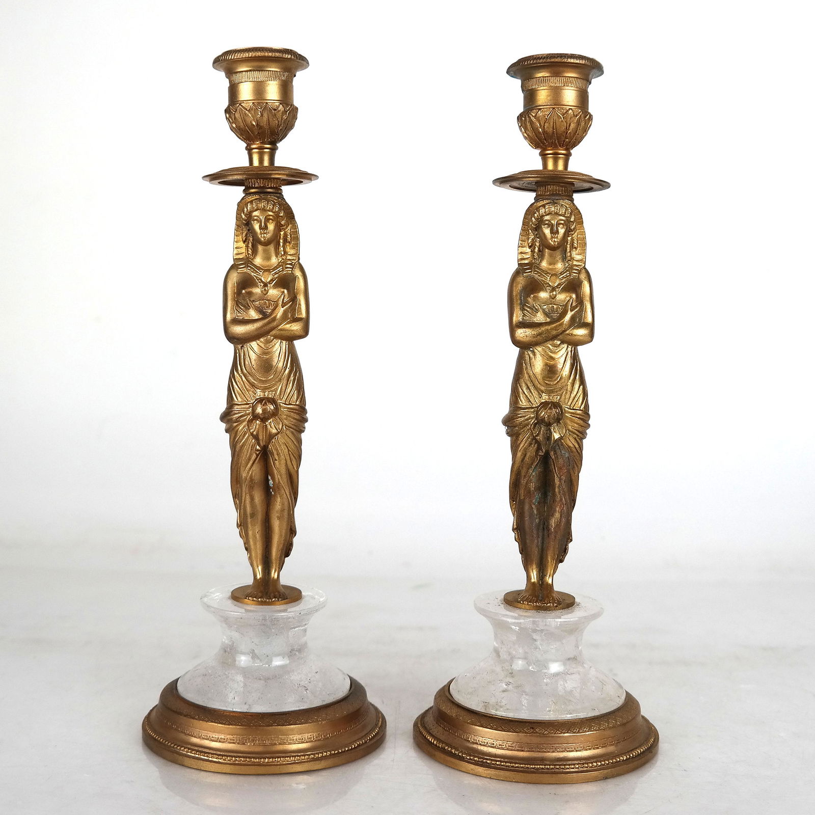 Pair of Classical Rock Crystal Candlesticks (1 of 7)
